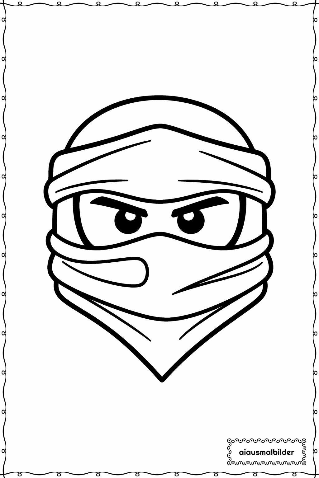 Ninjago Ninja Maske Groß Ausmalseite