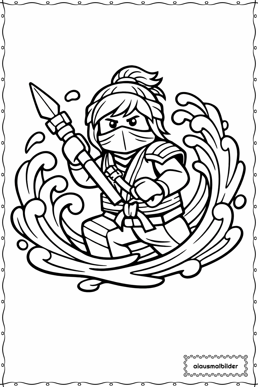  Ninjago Nya Mit Wasser Ausmalseite 