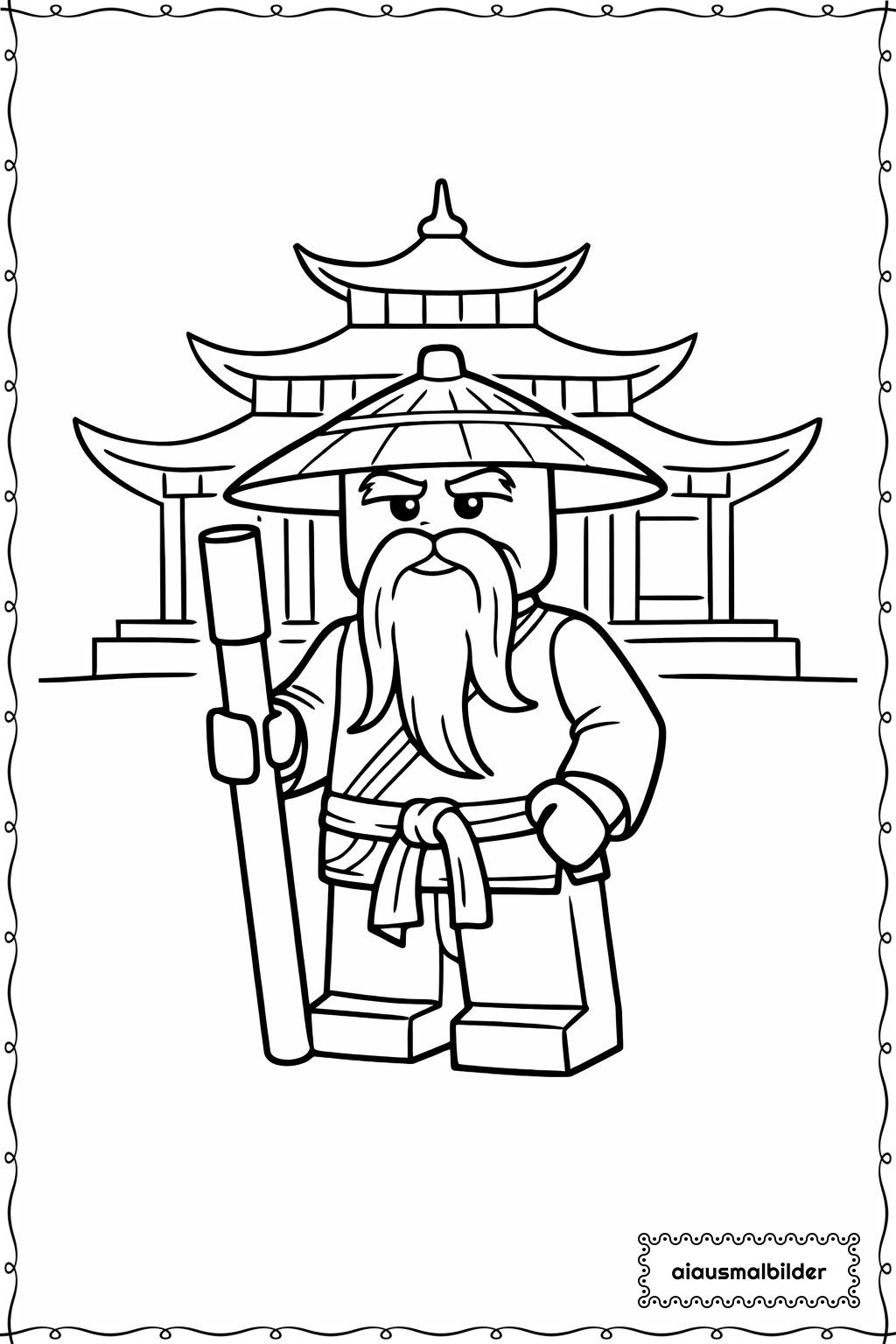 Ninjago Sensei Wu Auftritt Ausmalseite