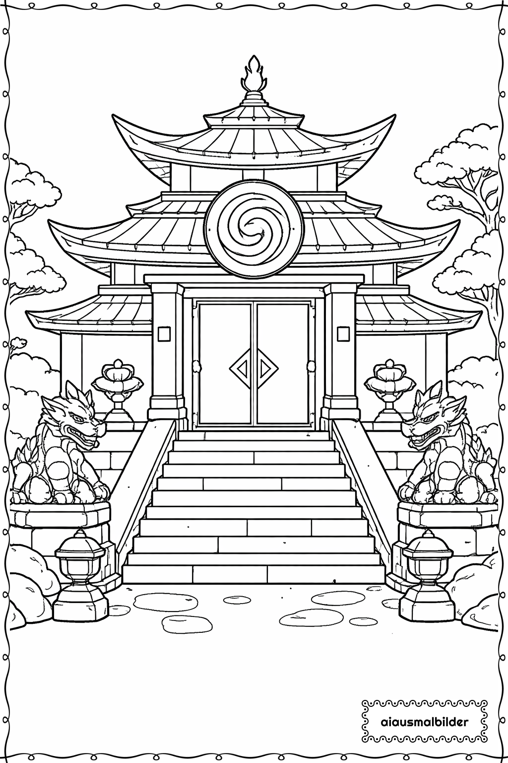 Ninjago Tempel Eingang Ausmalseite 