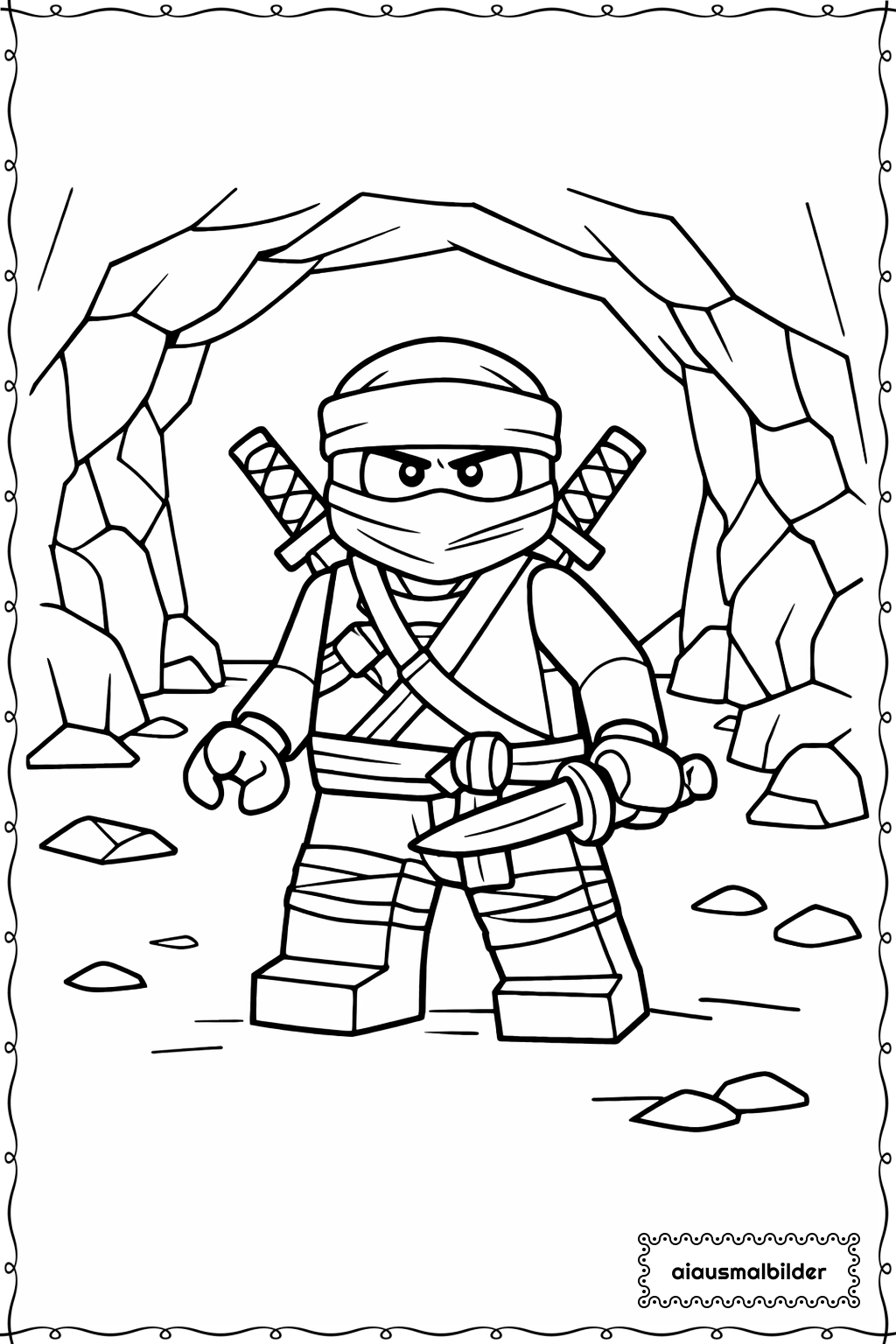  Ninjago Tunnel Abenteuer Ausmalseite 