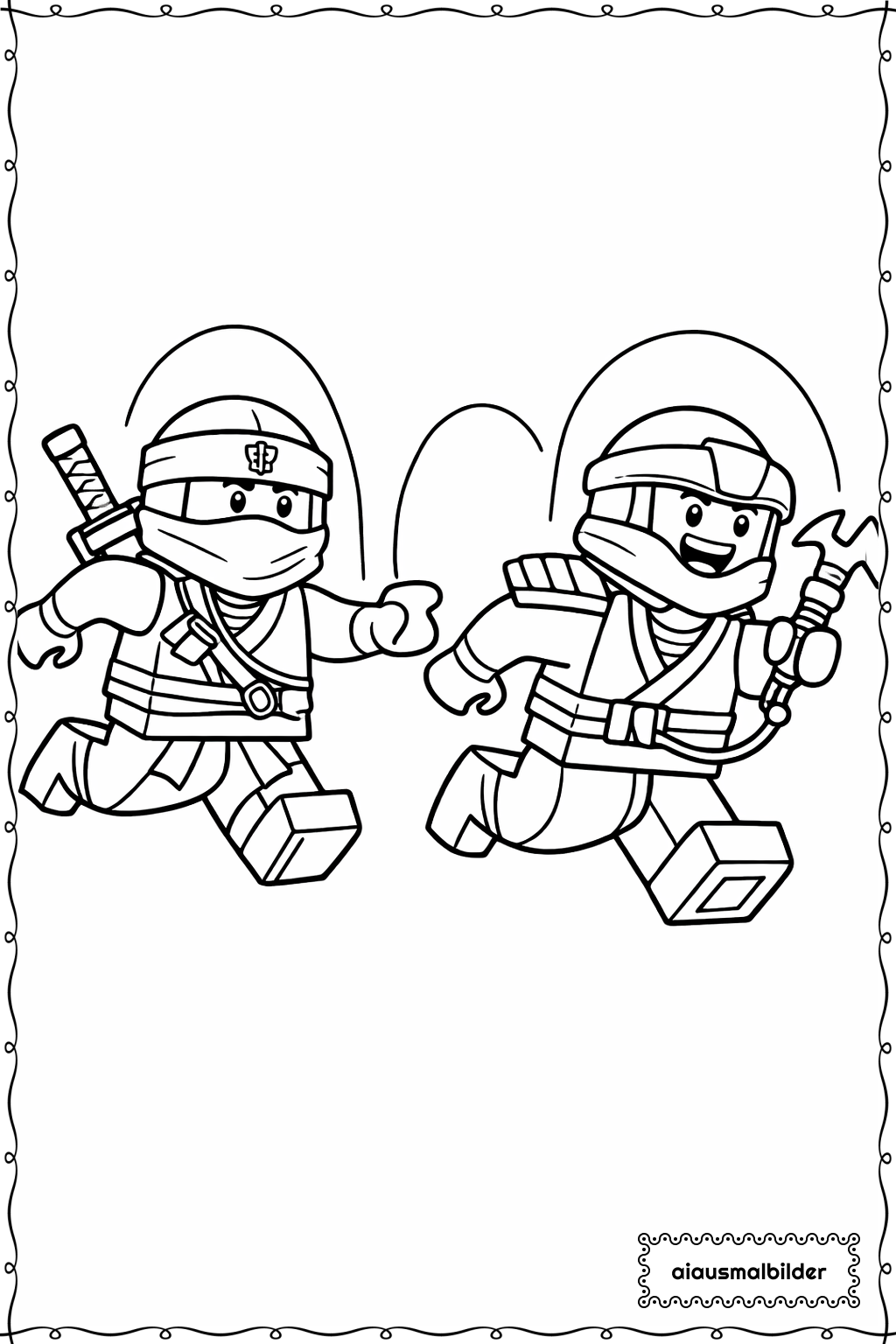  Ninjago Verfolgungsjagd Ausmalseite 