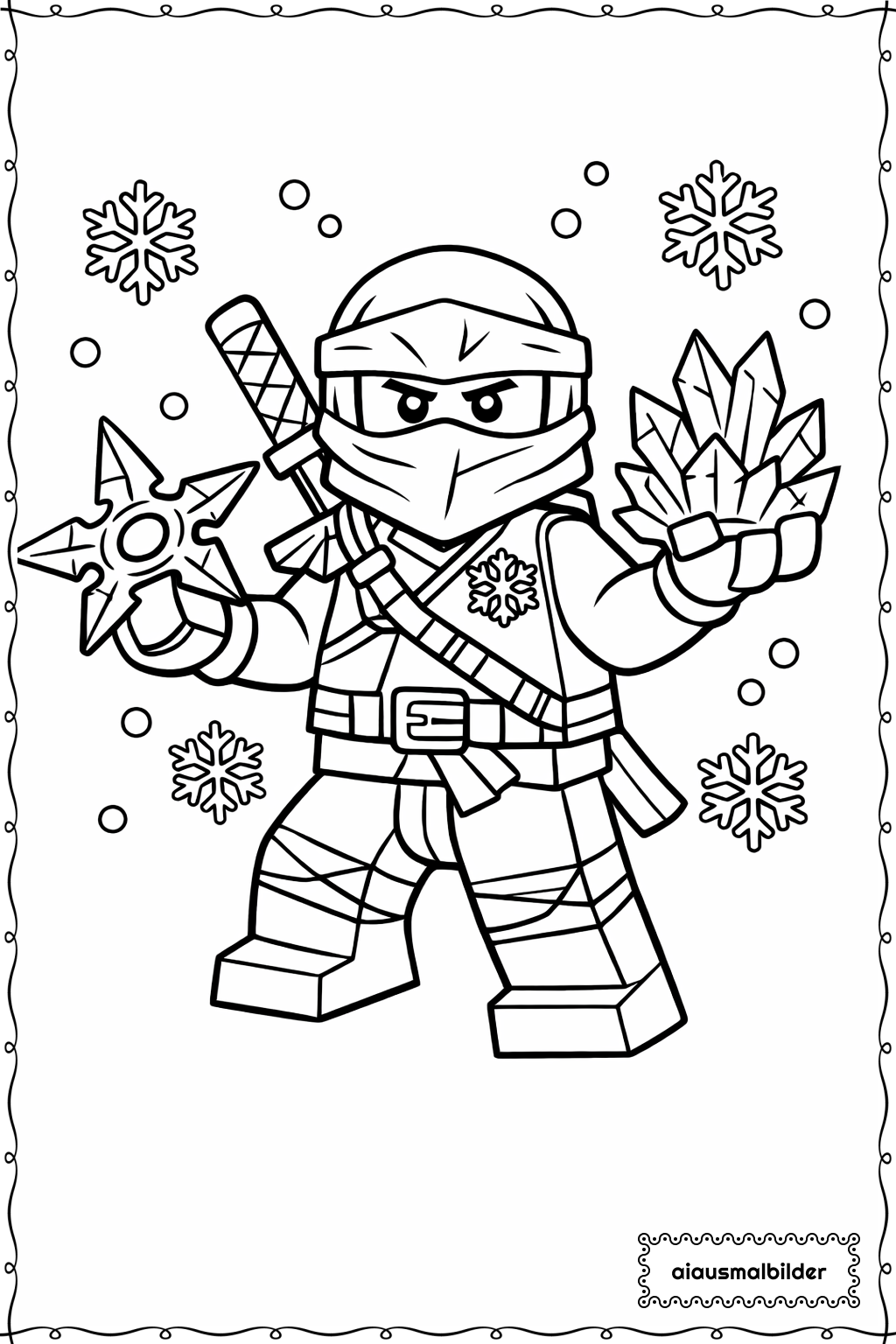  Ninjago Zane Eis Wirbel Ausmalseite 