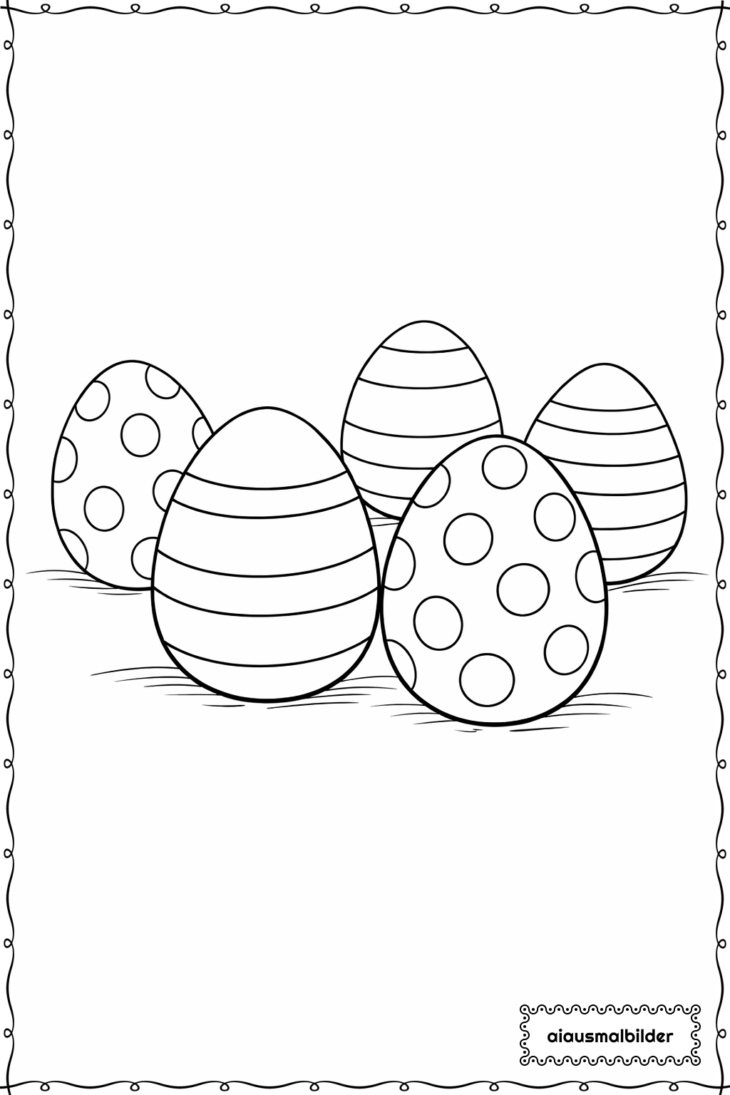  Ostern bemalte Eier Ausmalseite 