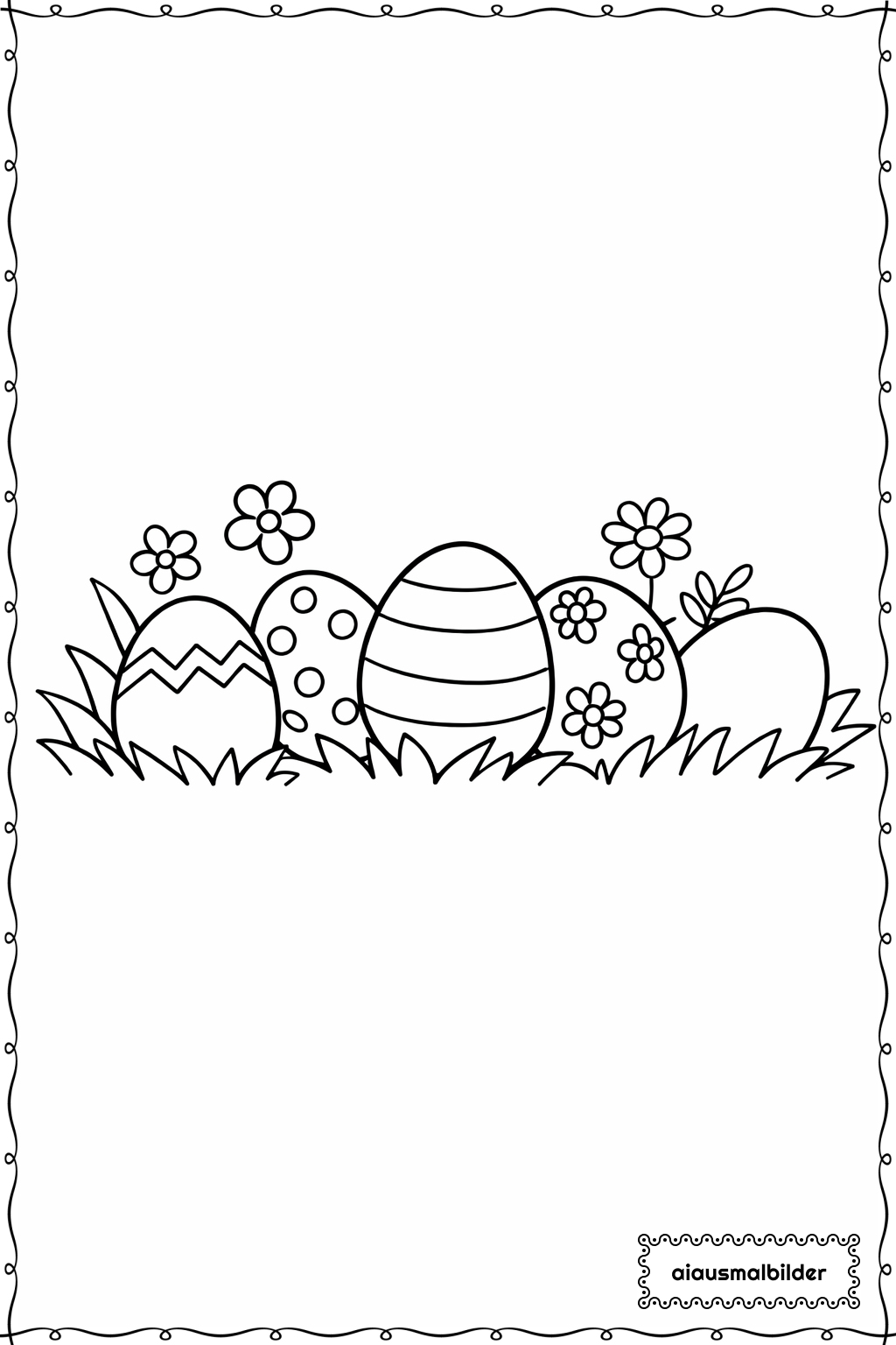  Ostern Eier im Gras Ausmalseite 