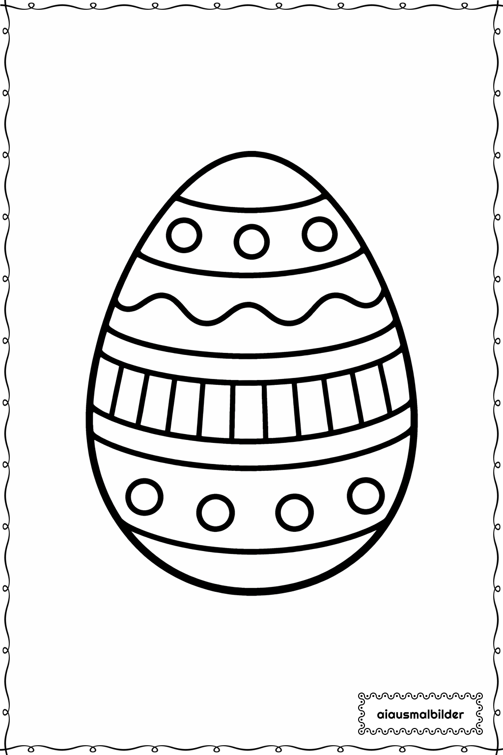  Ostern Einfaches Ei Ausmalseite 