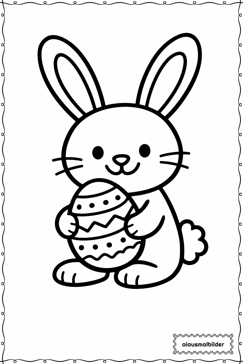  Ostern Fröhlicher Hase Ausmalseite 