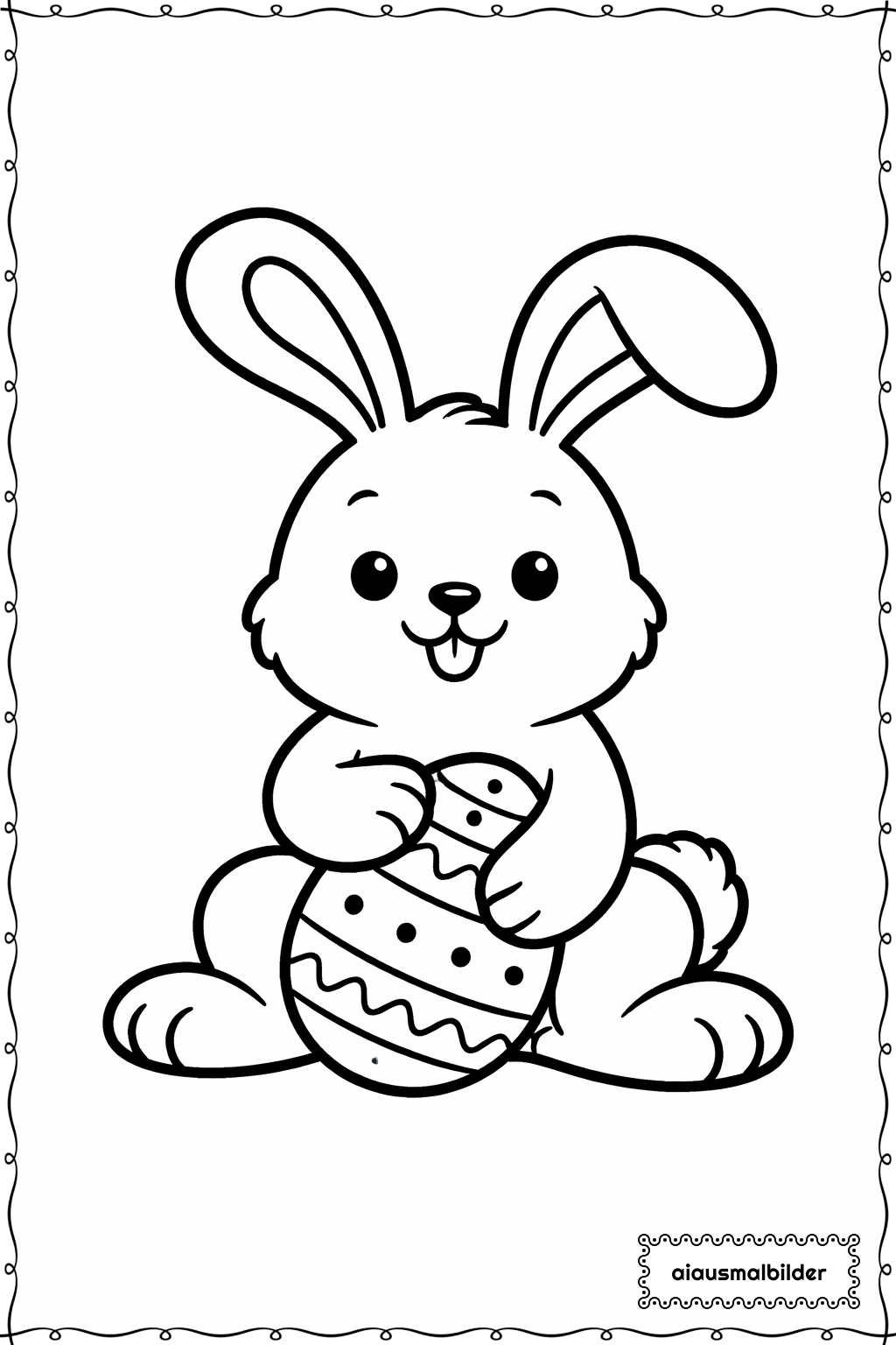  Ostern Hase freundlich Ausmalseite 
