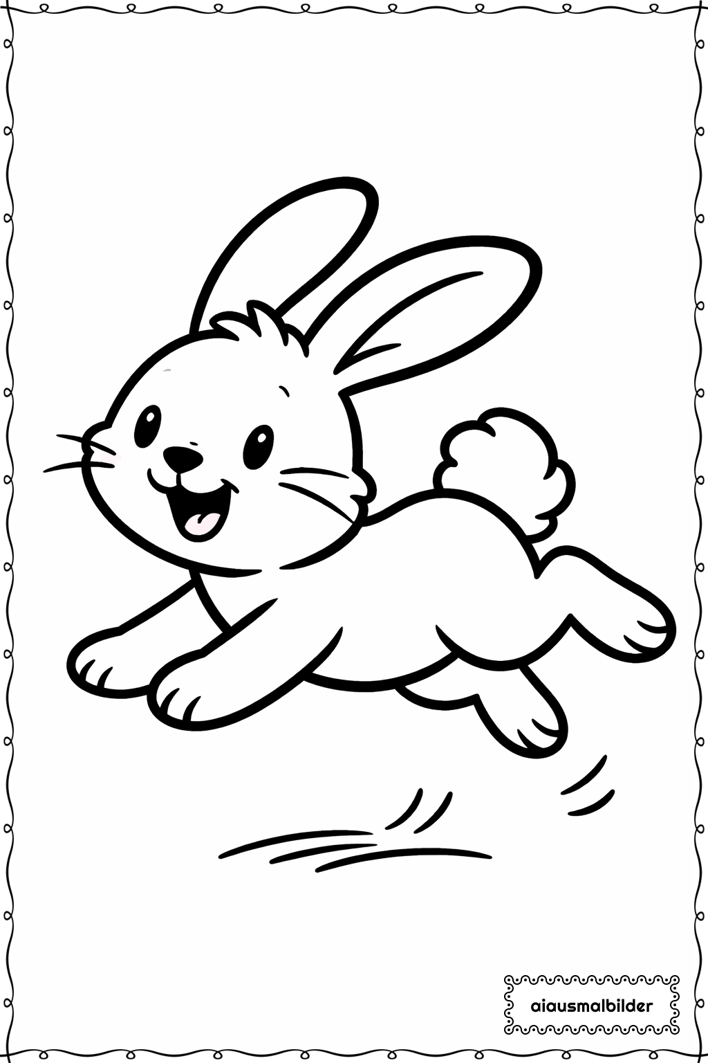  Ostern Hase Hüpft Ausmalseite 