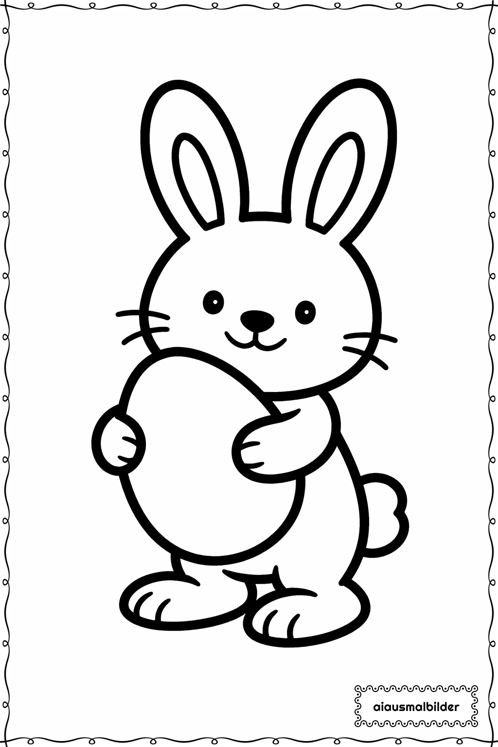  Ostern Hase mit Ei Ausmalseite 