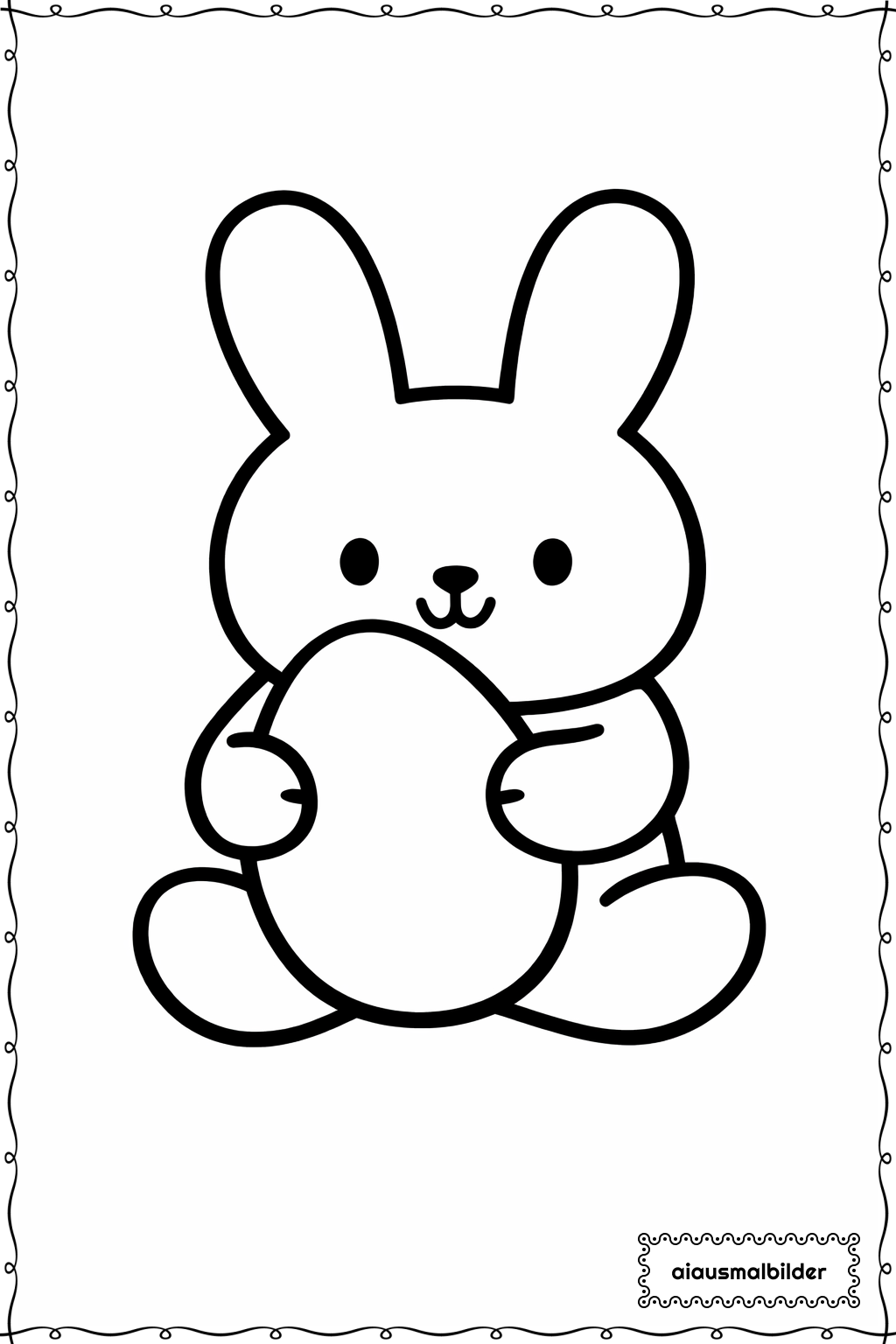 Ostern Hase mit Ei Ausmalseite