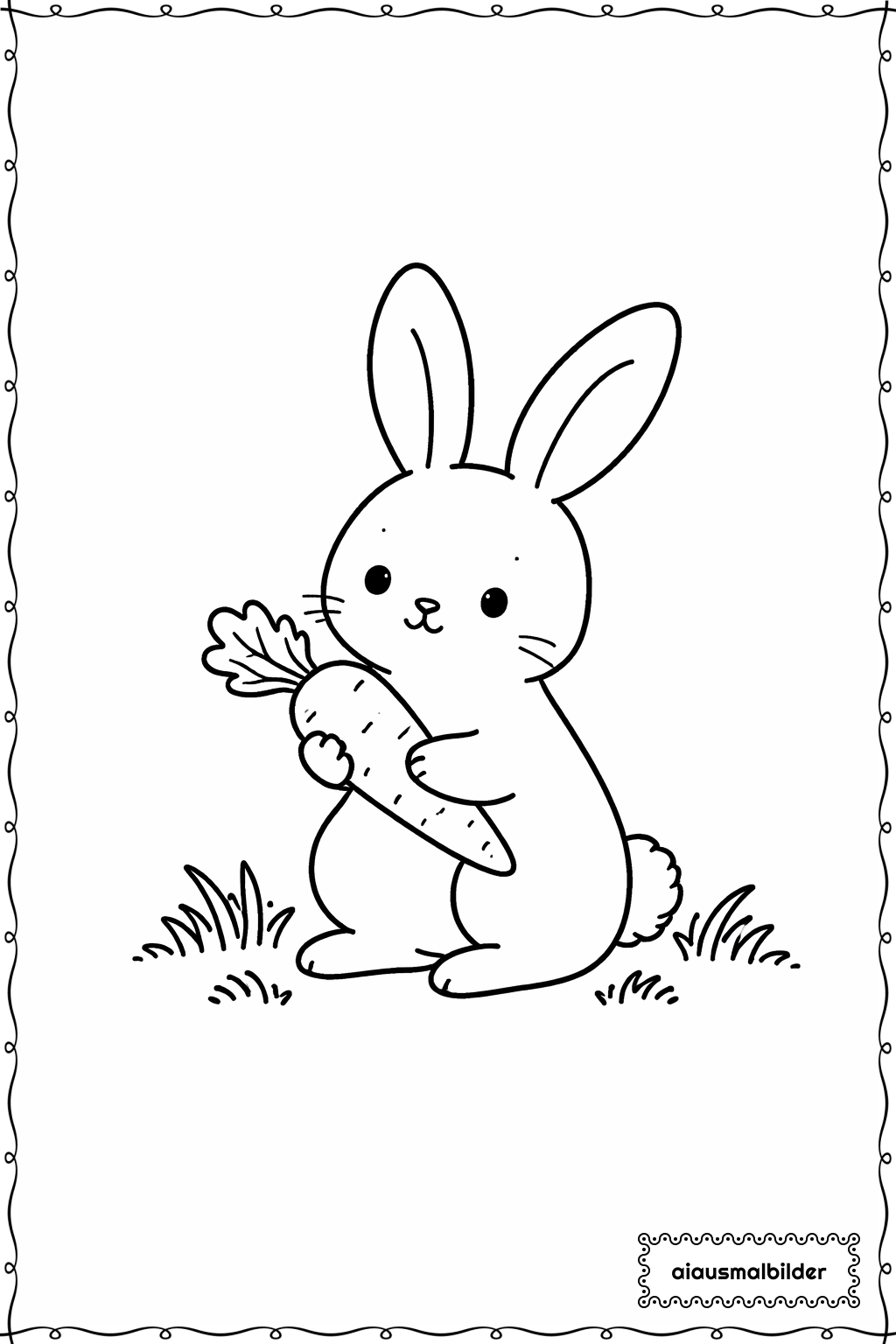  Ostern Hase mit Möhre Ausmalseite 