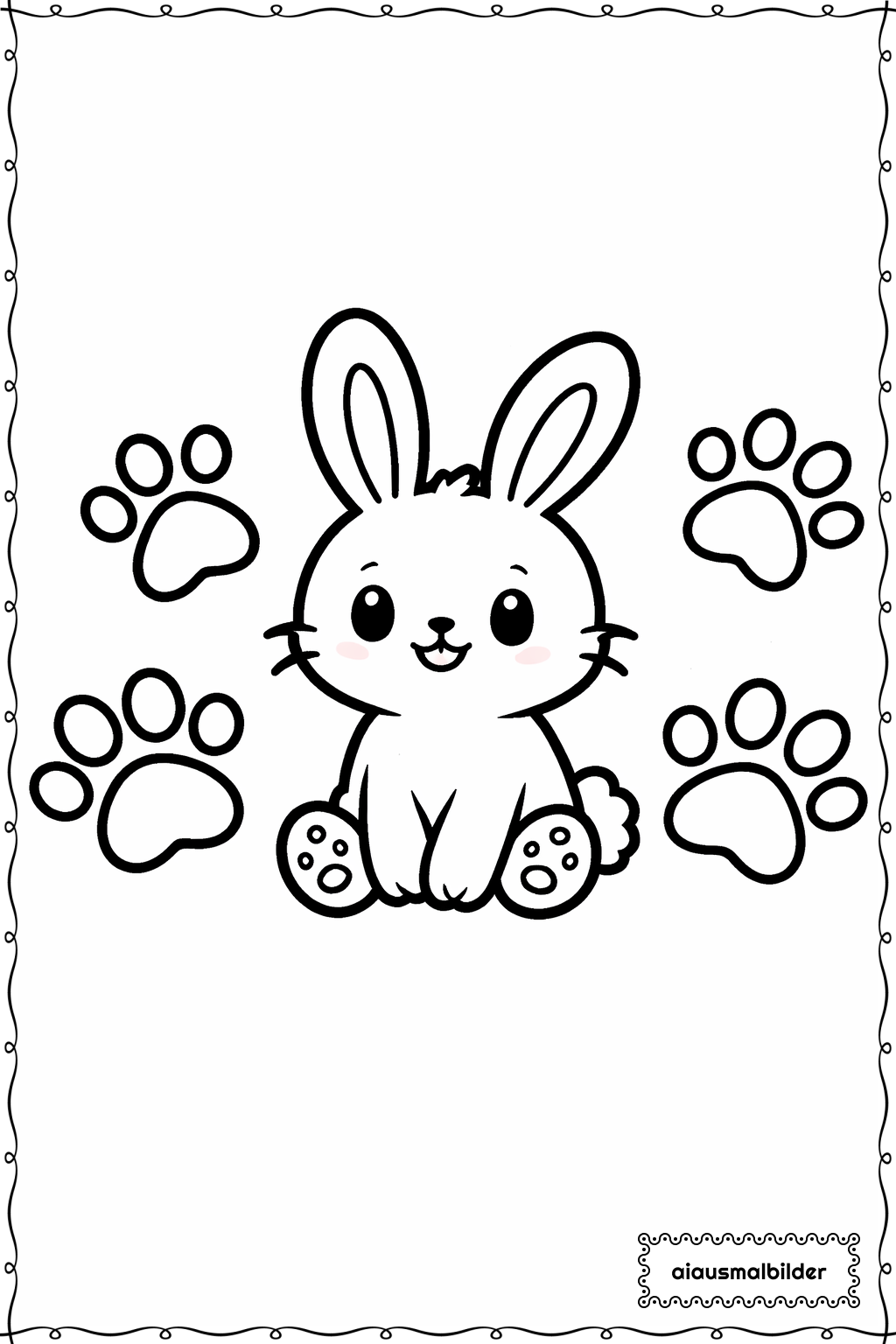  Ostern Hase Pfoten Ausmalseite 