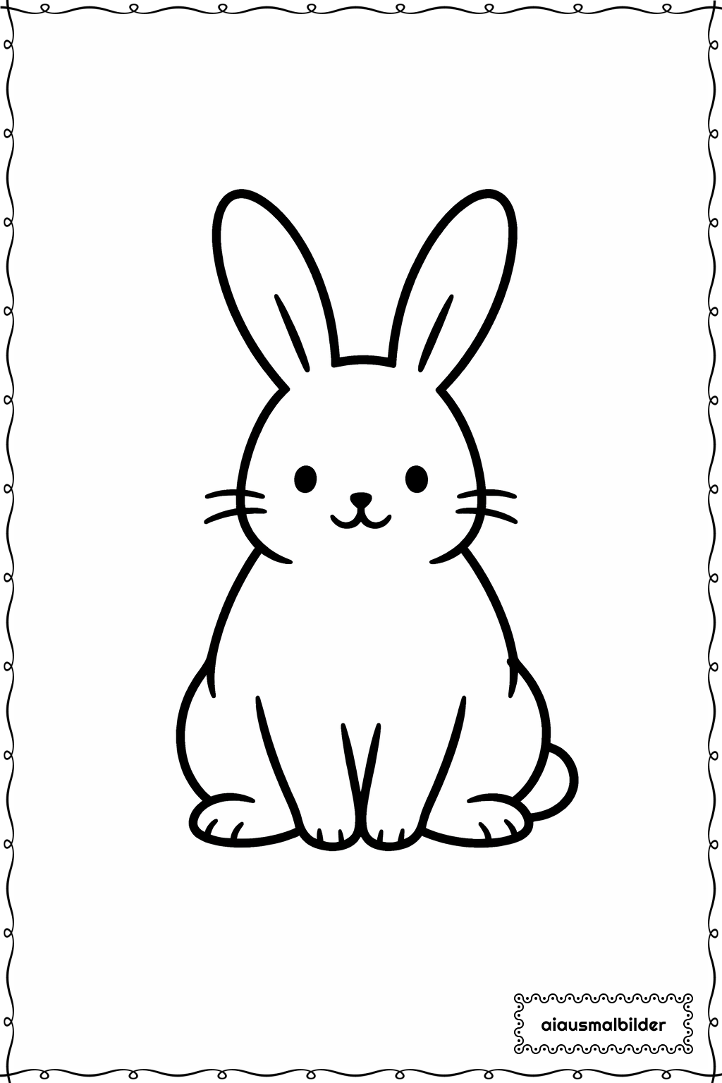  Ostern Hase sitzt Ausmalseite 