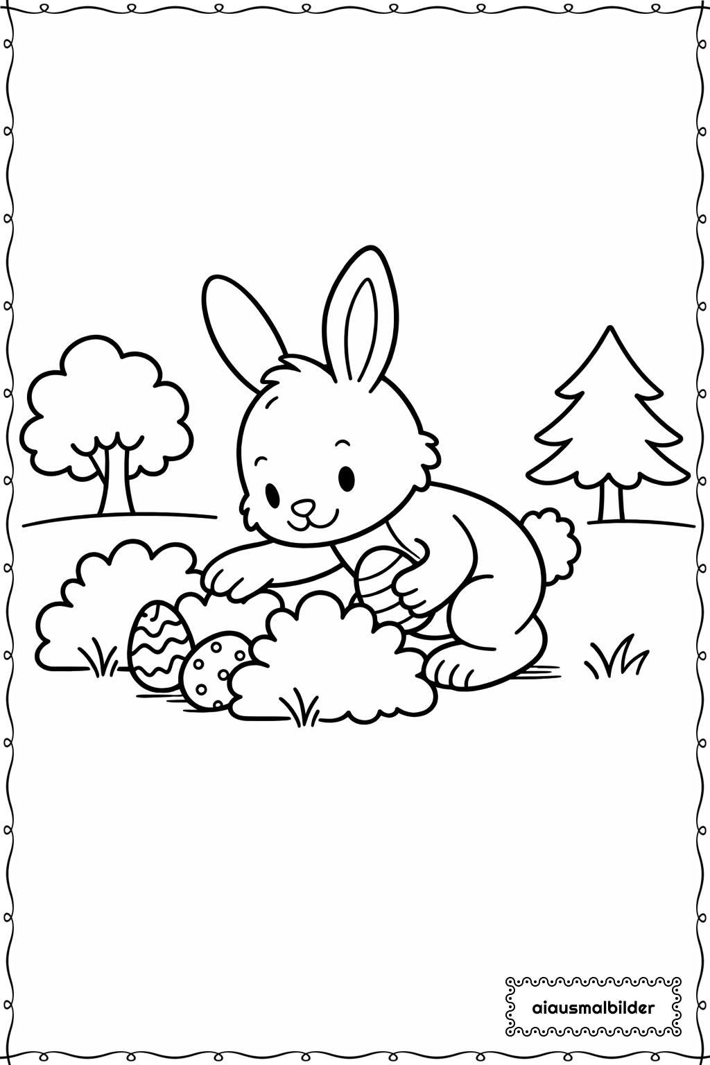  Ostern Hase Versteckt Eier Ausmalseite 
