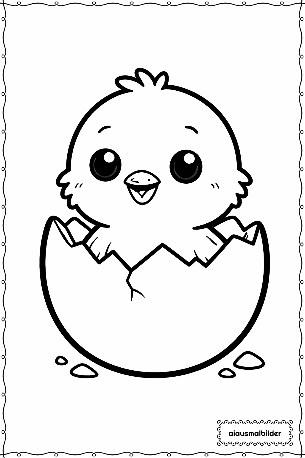  Ostern Küken in Schale Ausmalseite 