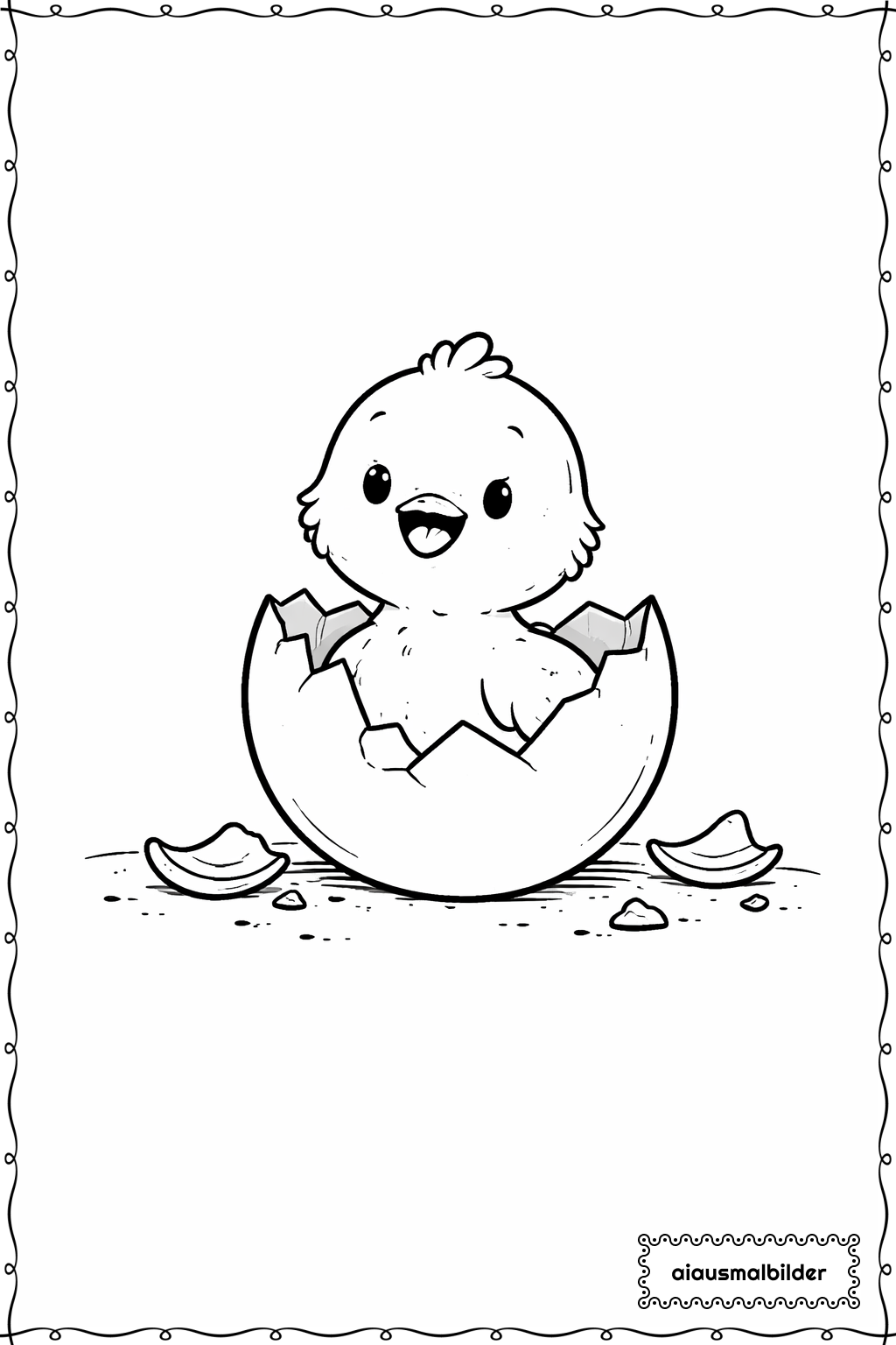  Ostern Küken schlüpft Ausmalseite 
