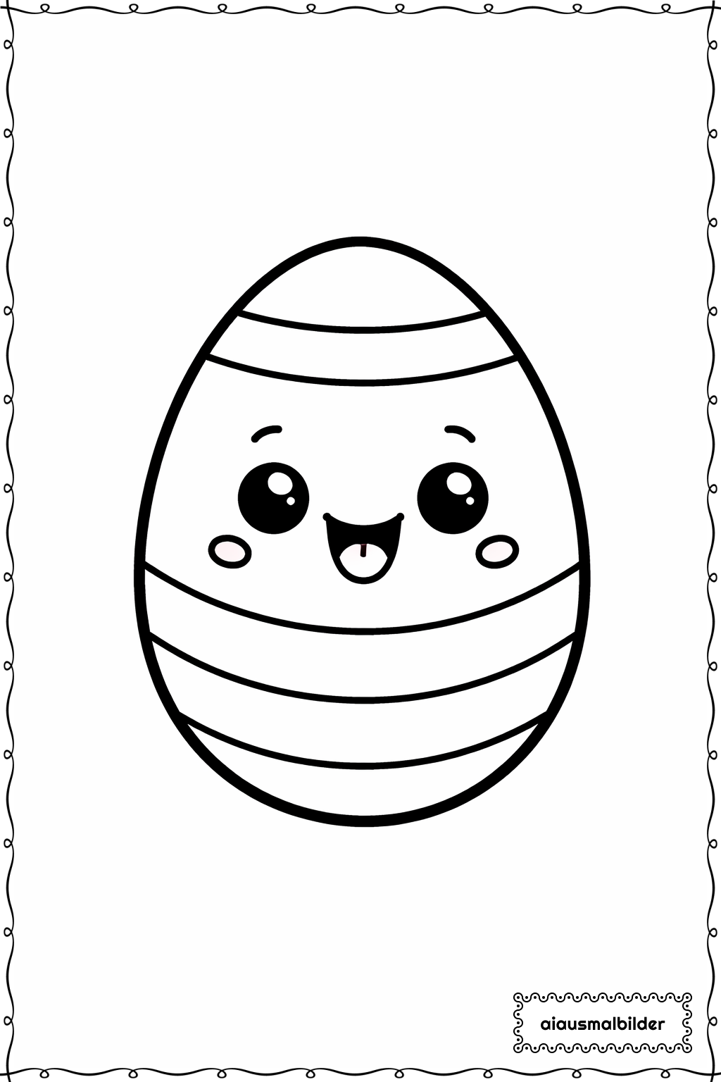  Ostern Lächelndes Ei Ausmalseite 