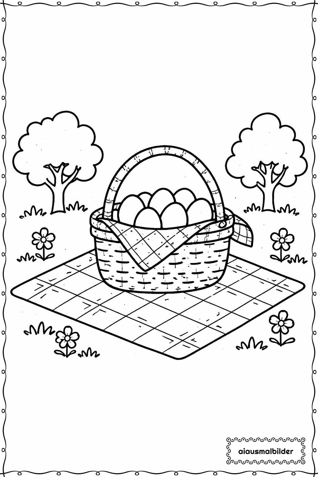  Ostern Picknickkorb Ausmalseite 