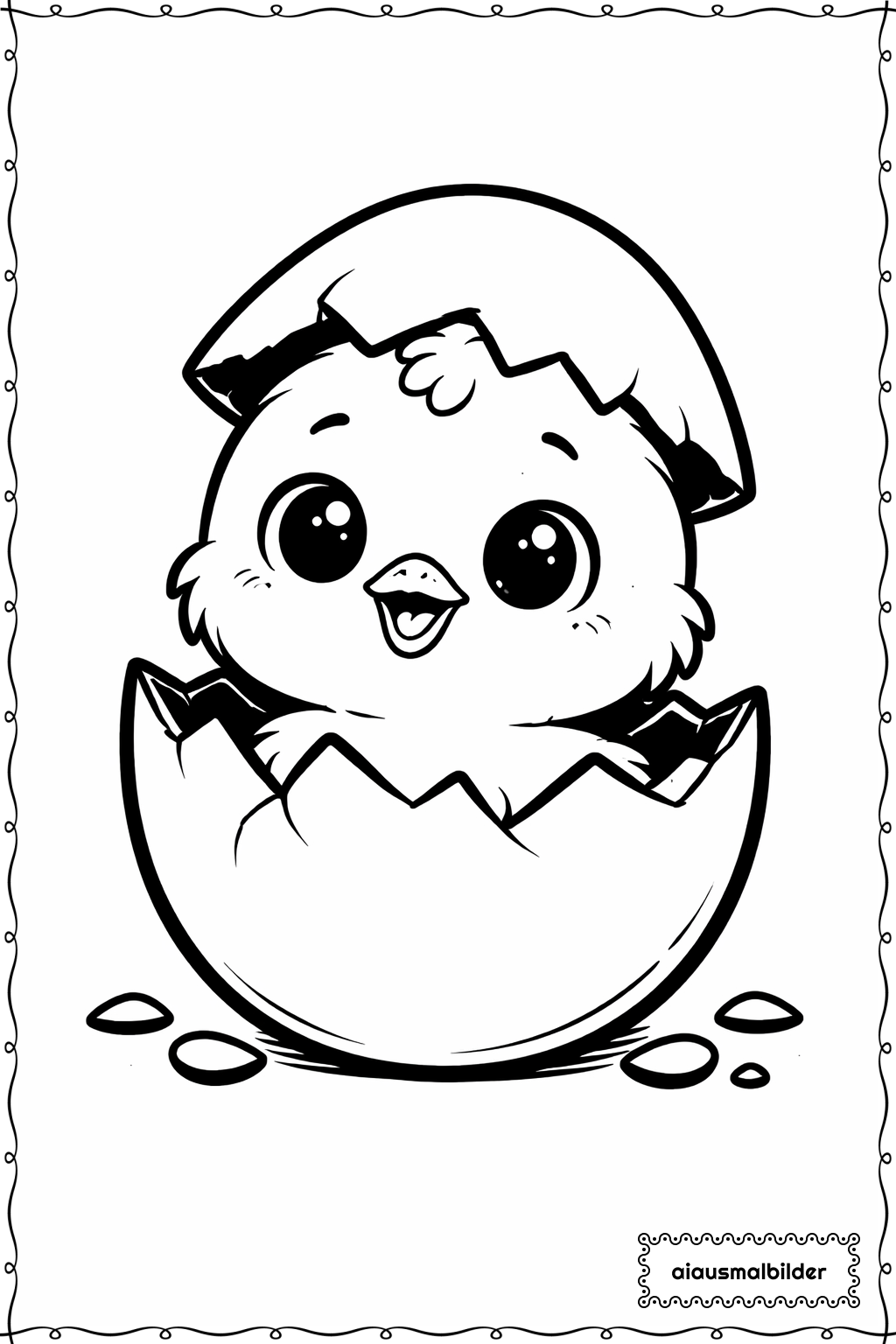  Ostern Schielendes Küken Ausmalseite 