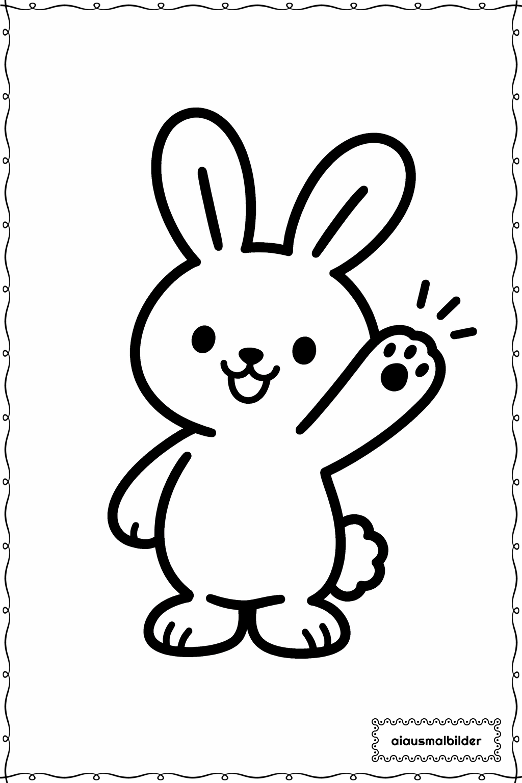  Ostern Winkernder Hase Ausmalseite 