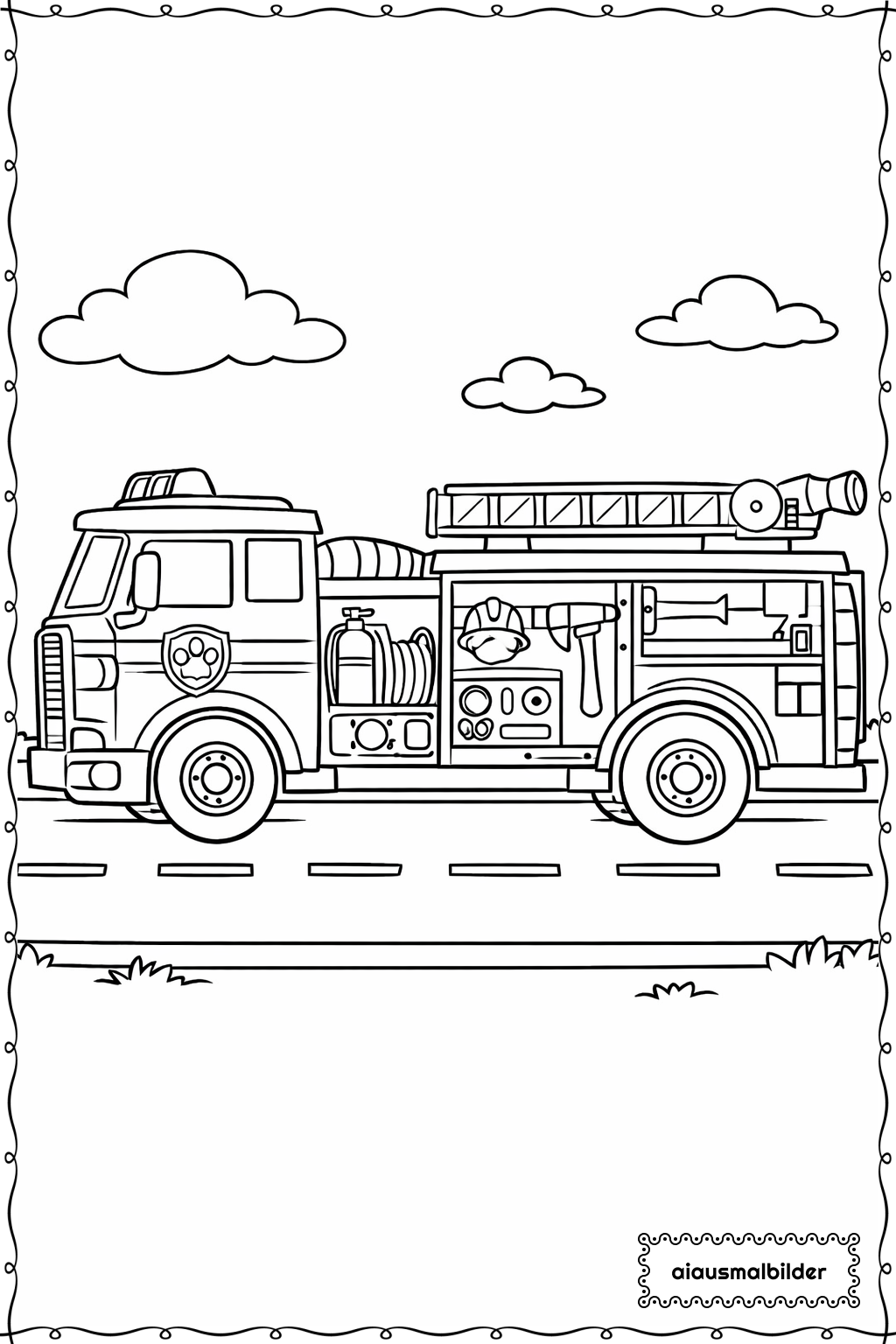 Paw Patrol Feuerwehrwagen Ausmalseite