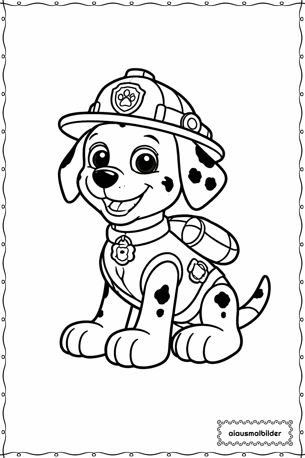 Paw Patrol Hund mit Hut Ausmalseite