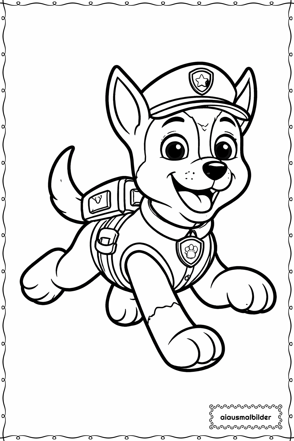 Paw Patrol Welpe rennt Ausmalseite