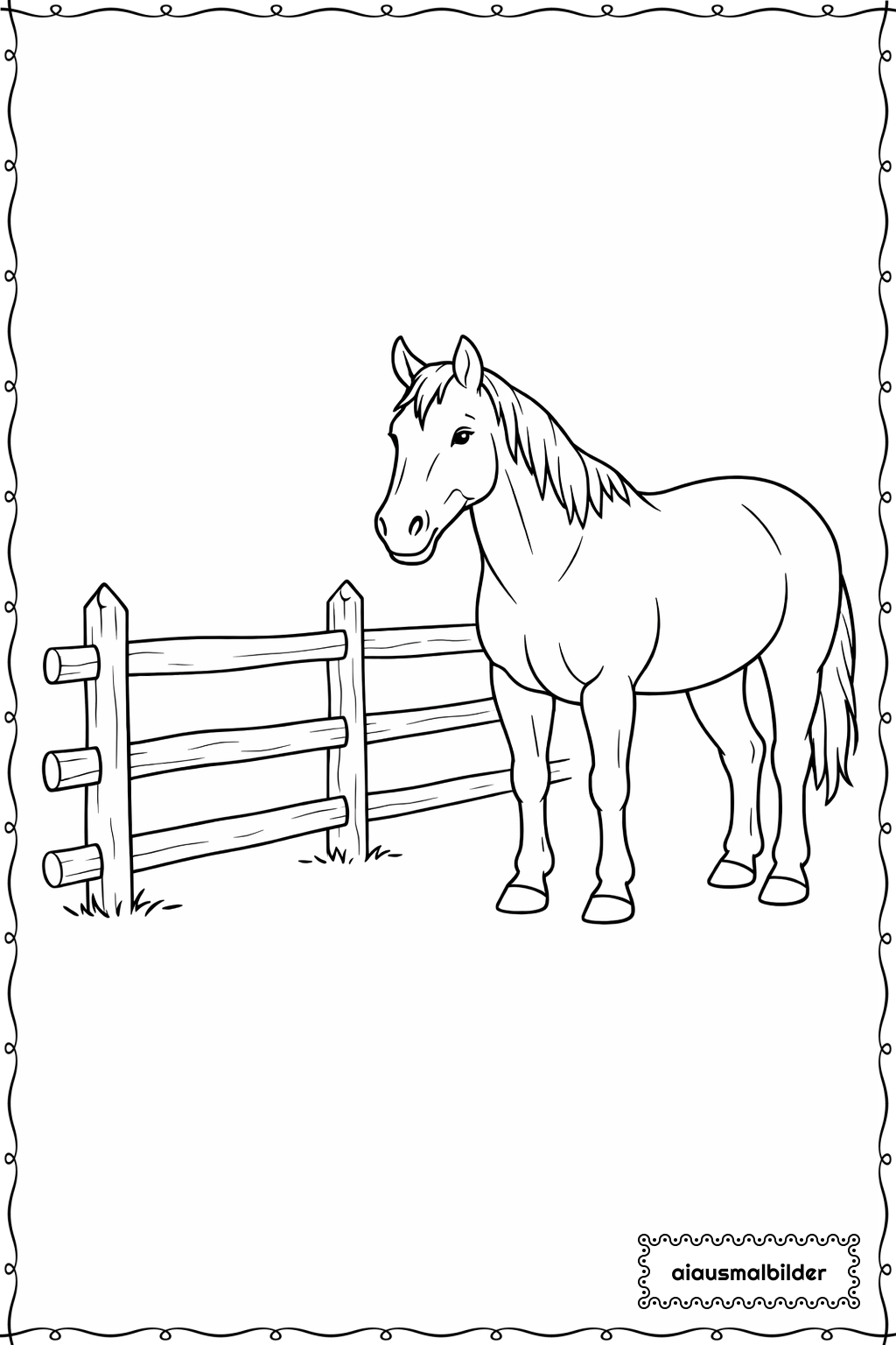 Pferd Am Zaun Ausmalseite