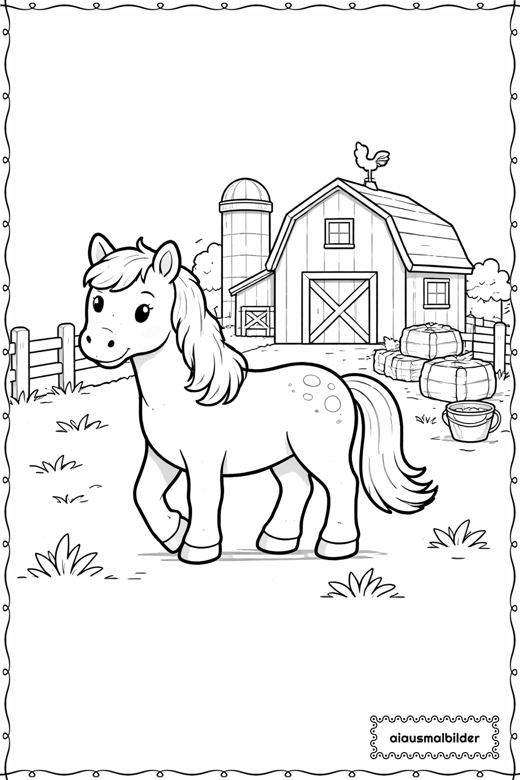 Pferd Auf Dem Hof Ausmalseite