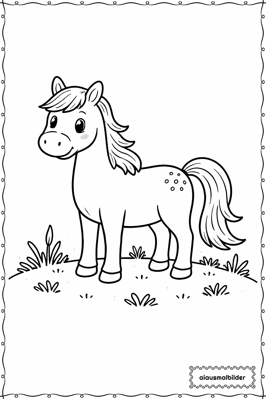 Pferd Auf Der Wiese Ausmalseite