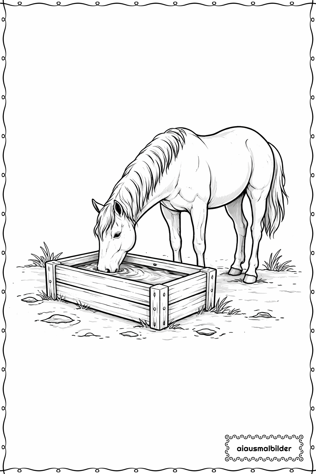 Pferd Beim Trinken Ausmalseite