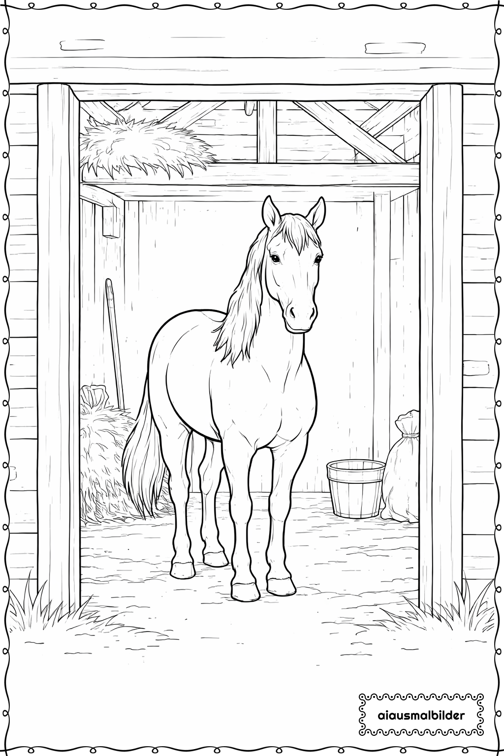 Pferd In Der Scheune Ausmalseite