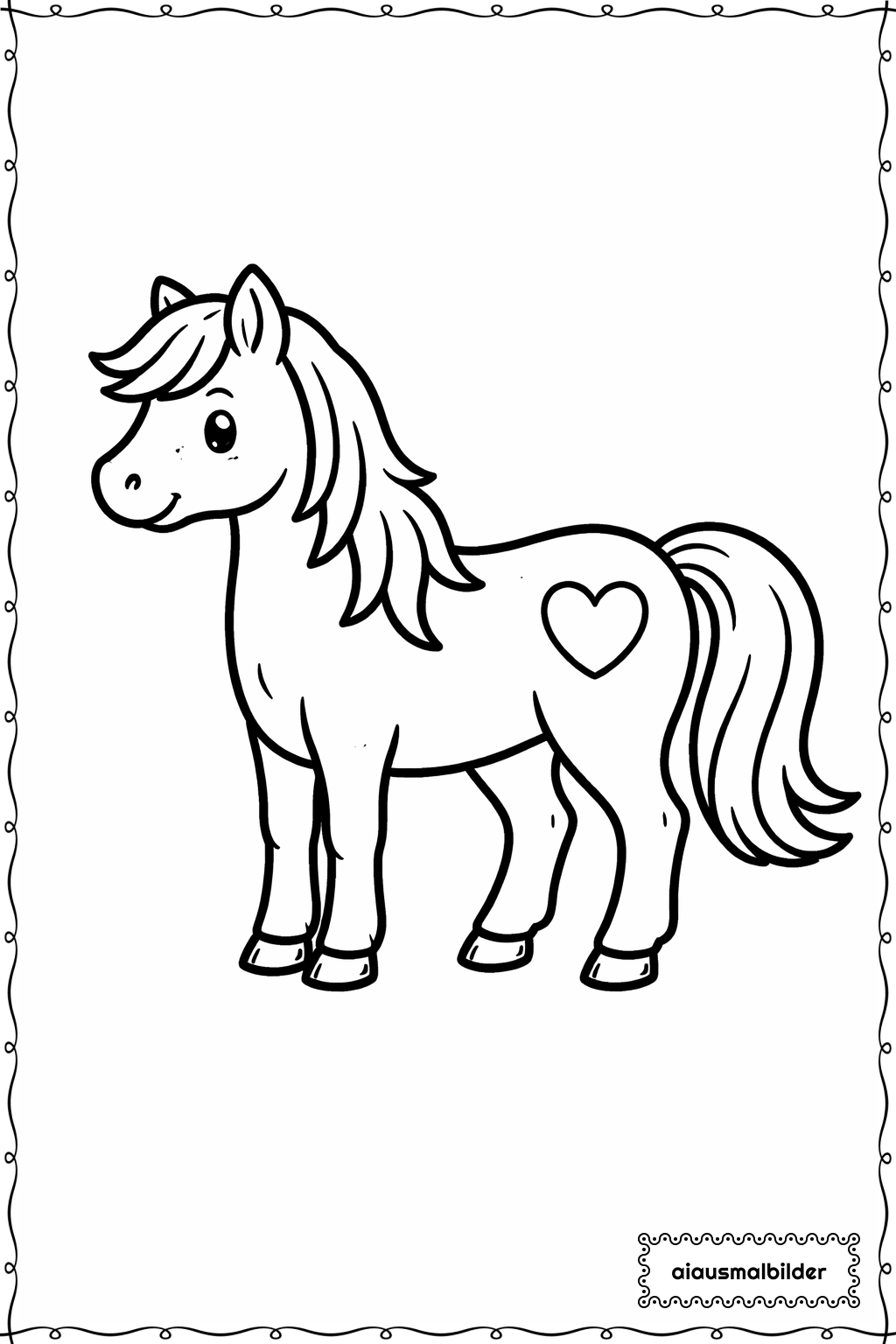 Pferd Mit Herz Ausmalseite