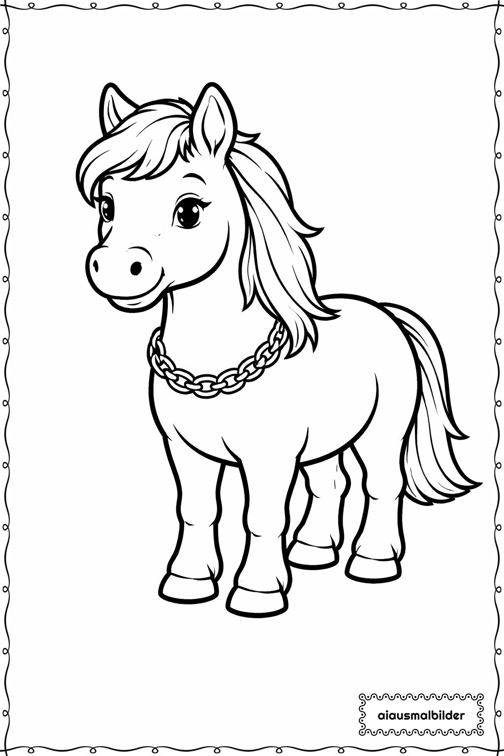 Pferd Mit Pferdekette Ausmalseite