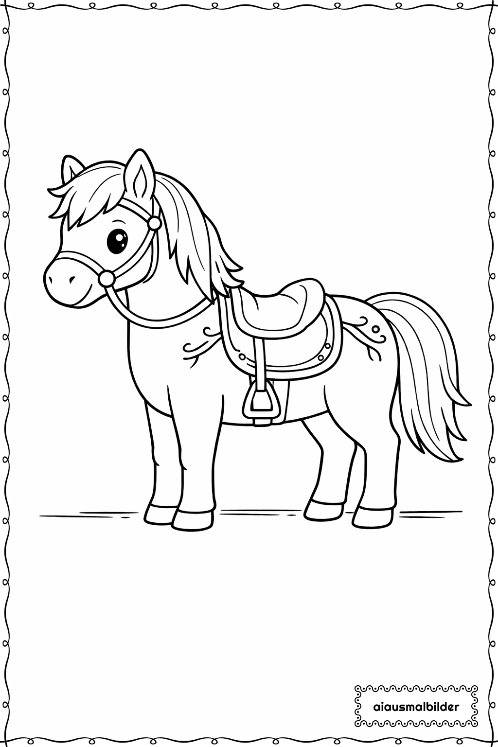 Pferd Mit Sattel Ausmalseite