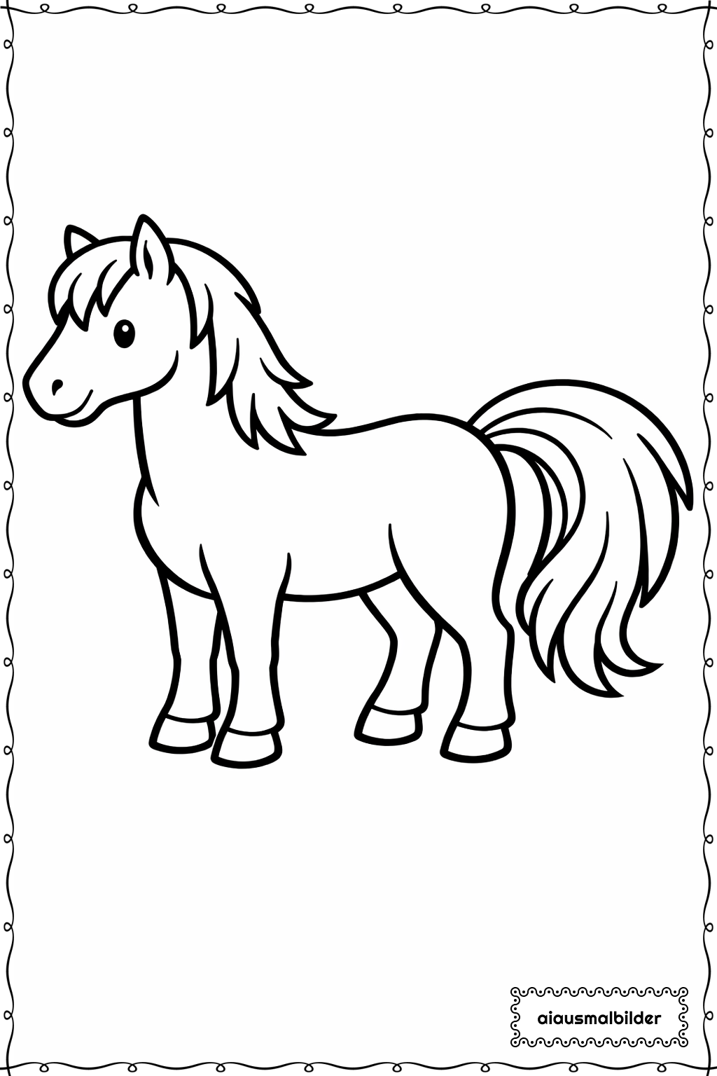 Pferd Mit Schweif Ausmalseite