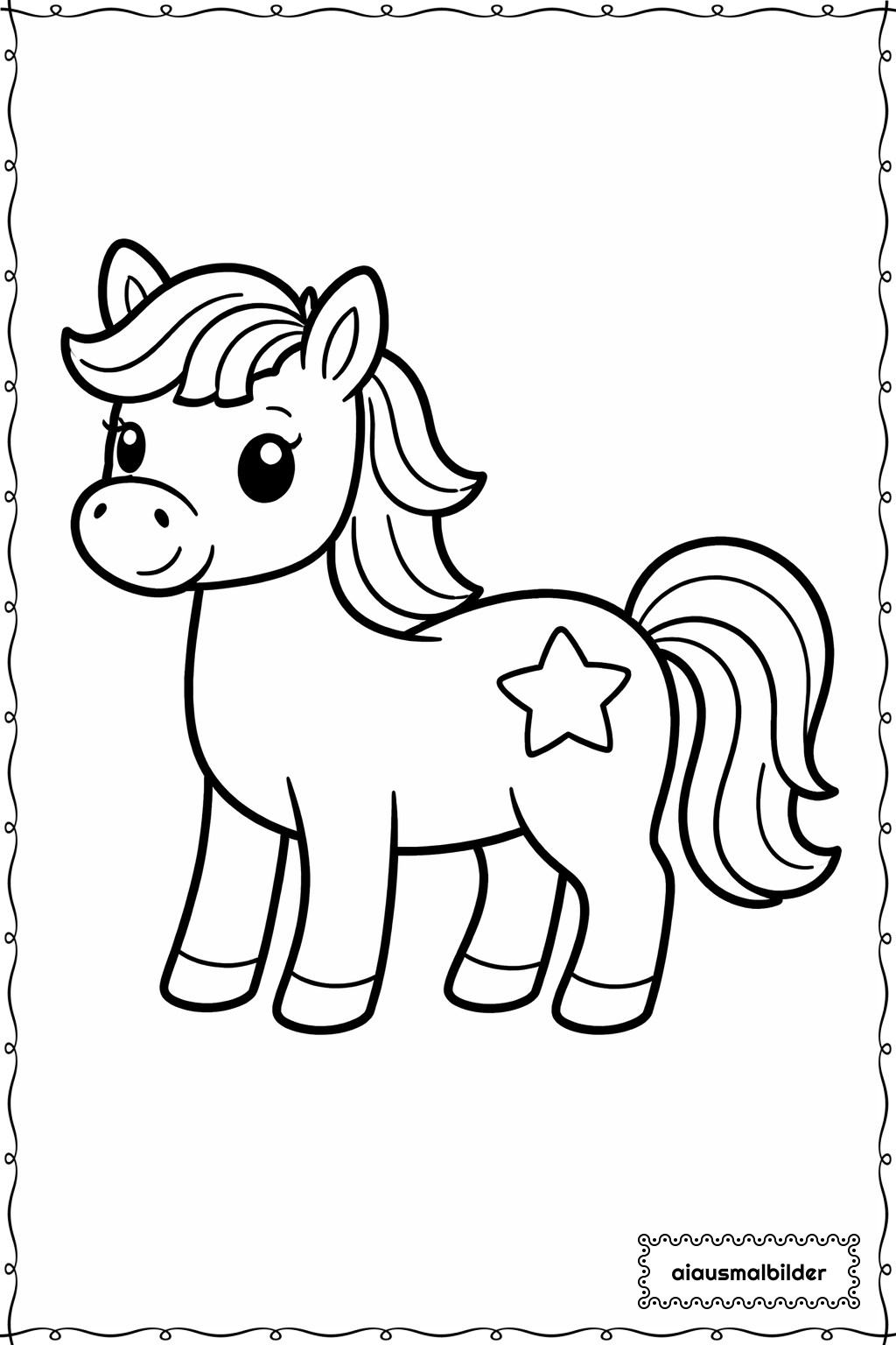 Pferd Mit Stern Ausmalseite