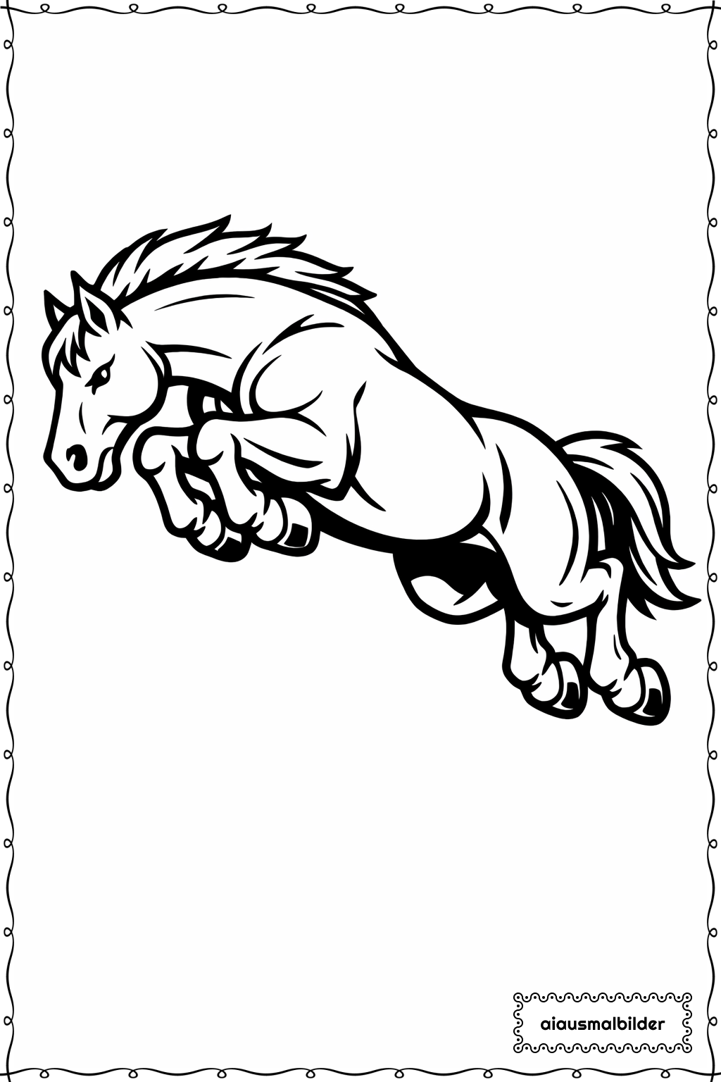 Pferd Springt Ausmalseite