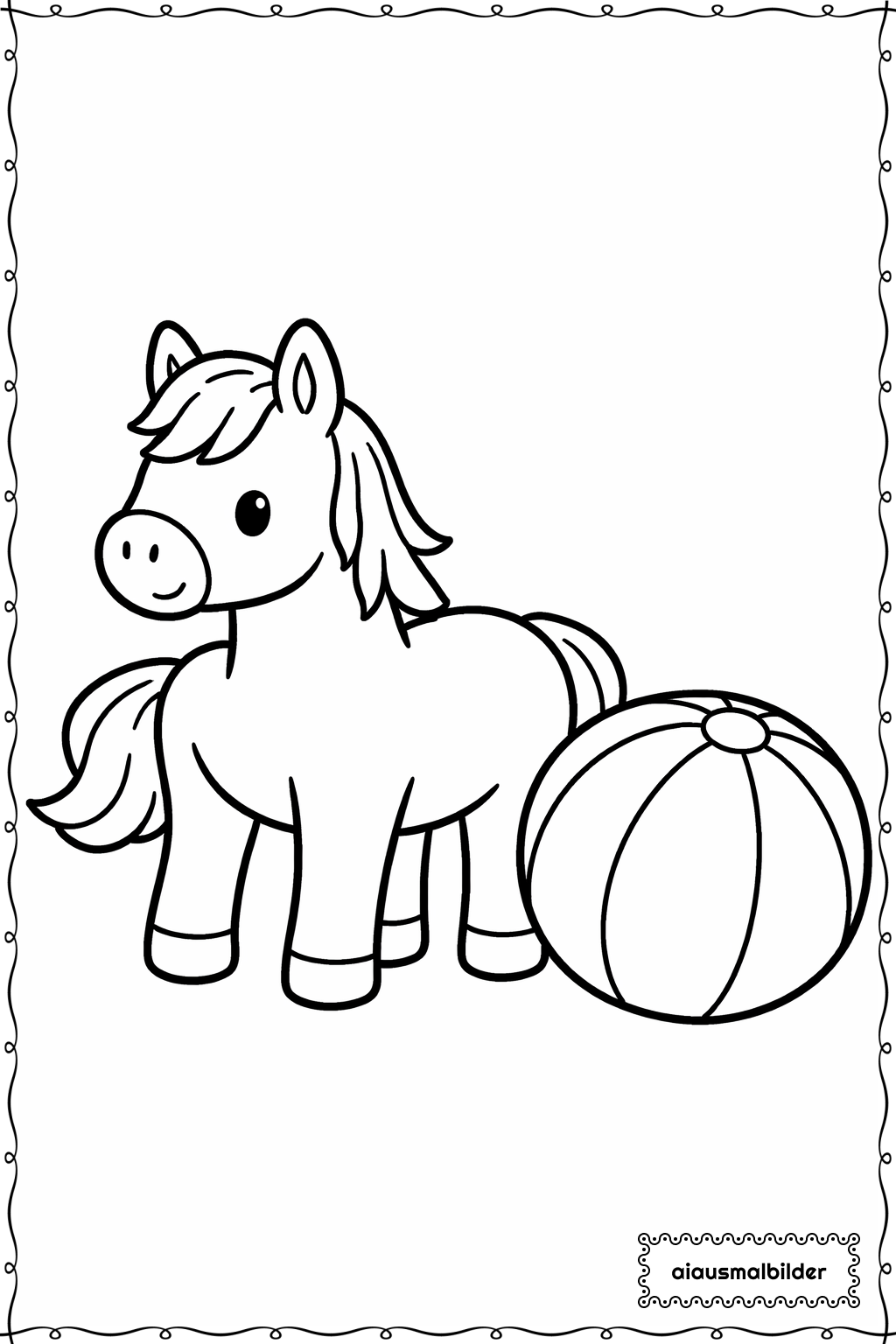 Pferd Und Ball Ausmalseite