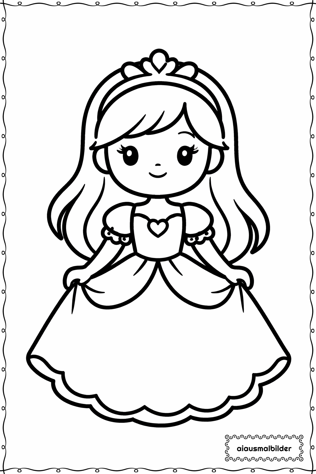  Prinzessin mit Haarband Ausmalseite 