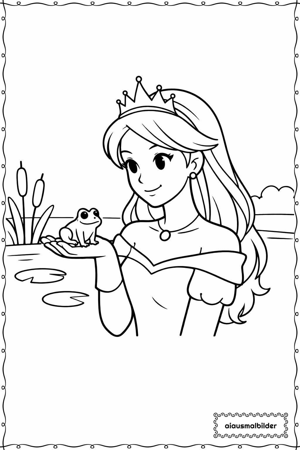  Prinzessin und Frosch Ausmalseite 