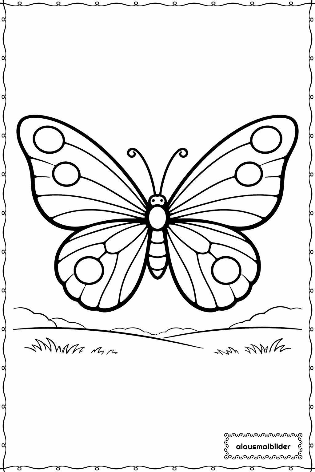  Punktiger Schmetterling Ausmalseite 