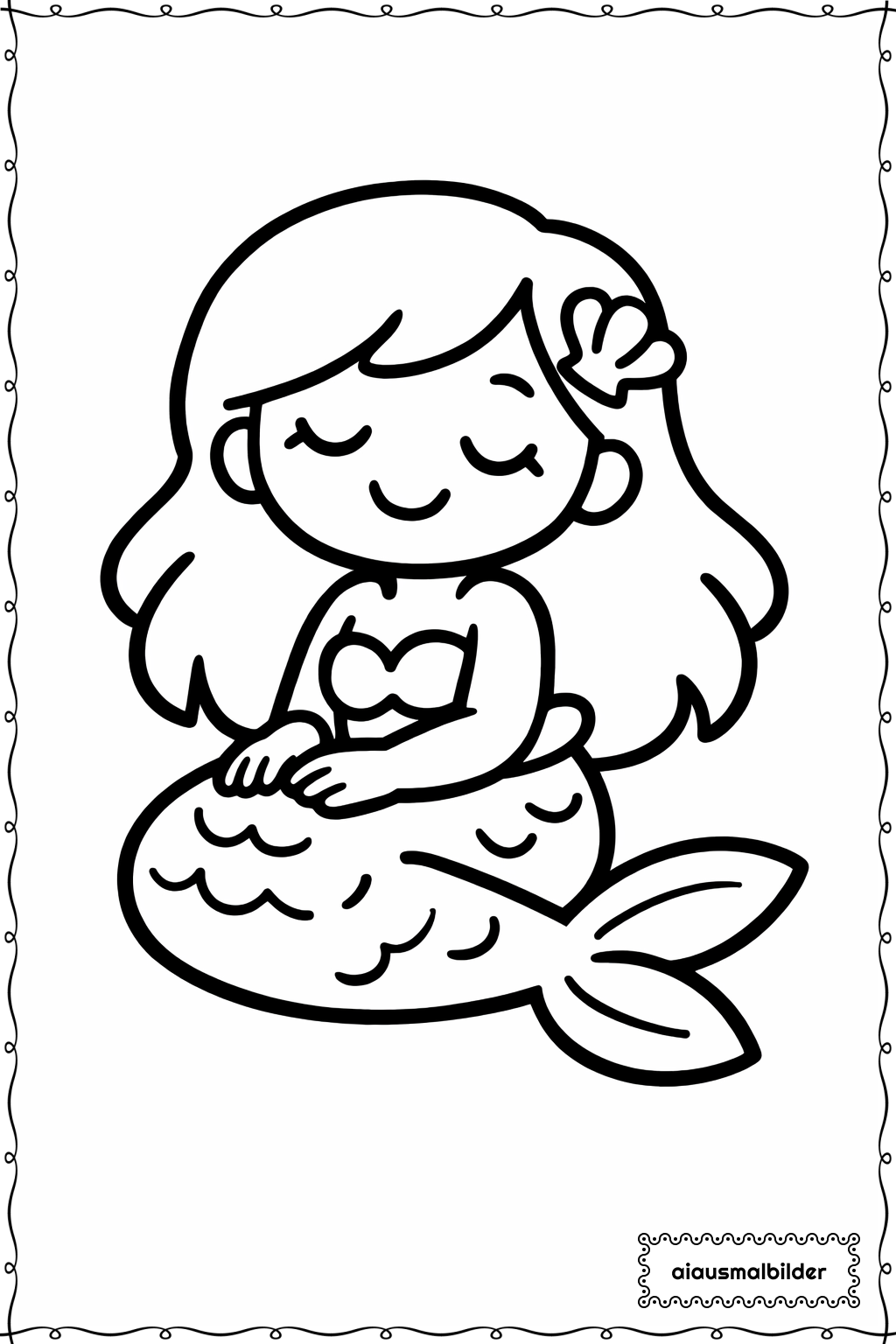  Schlafende Meerjungfrau Ausmalseite 
