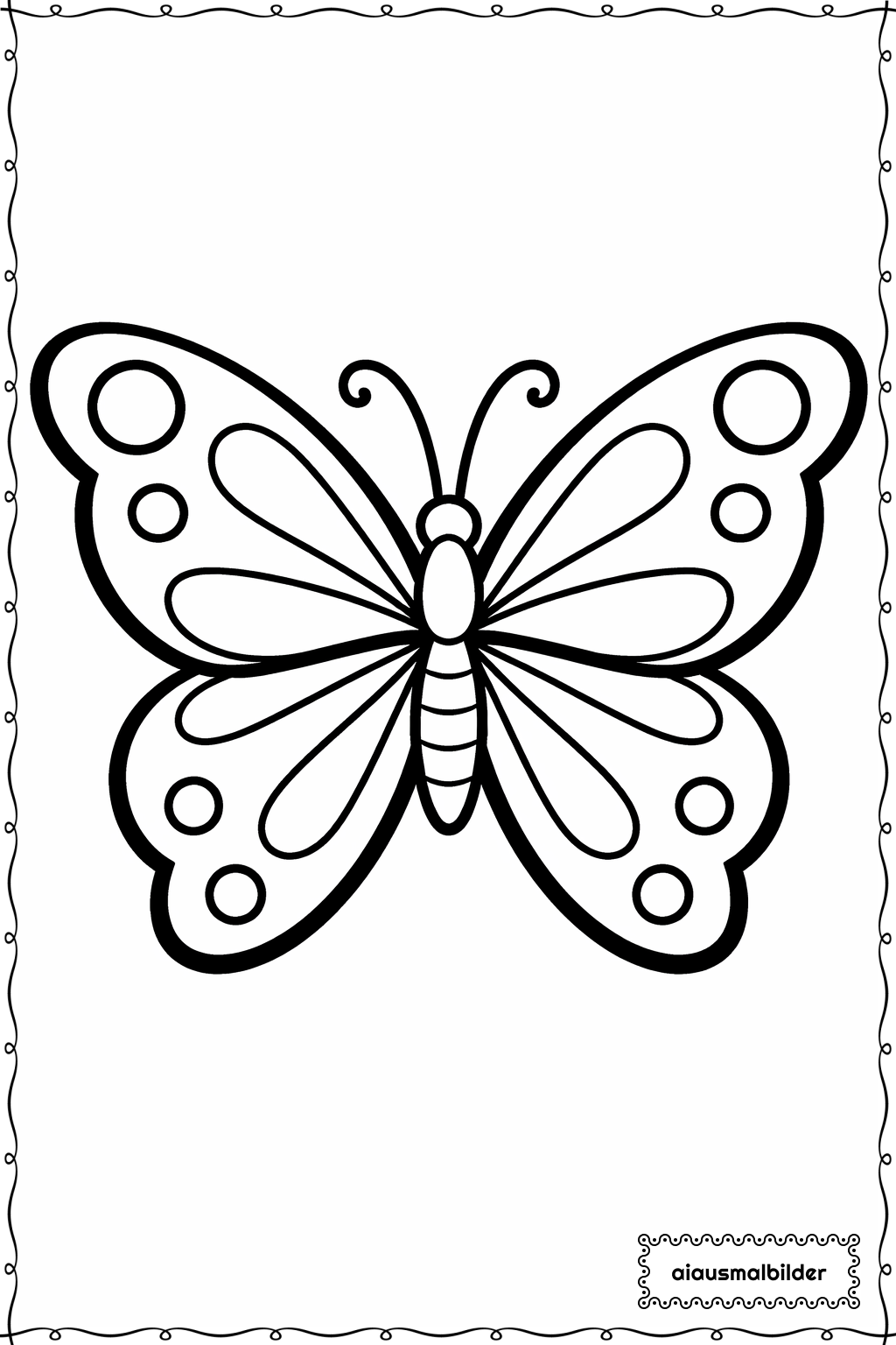  Schmetterling mit großen Punkten Ausmalseite 