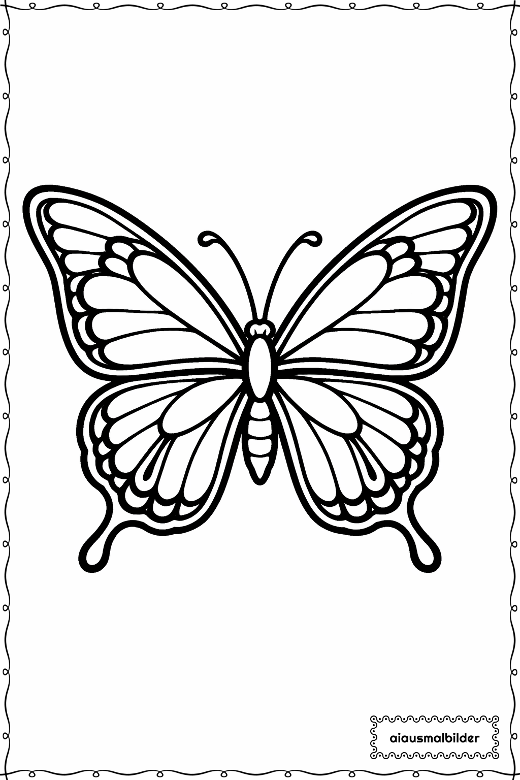  Schmetterling mit klaren Flügeln Ausmalseite 