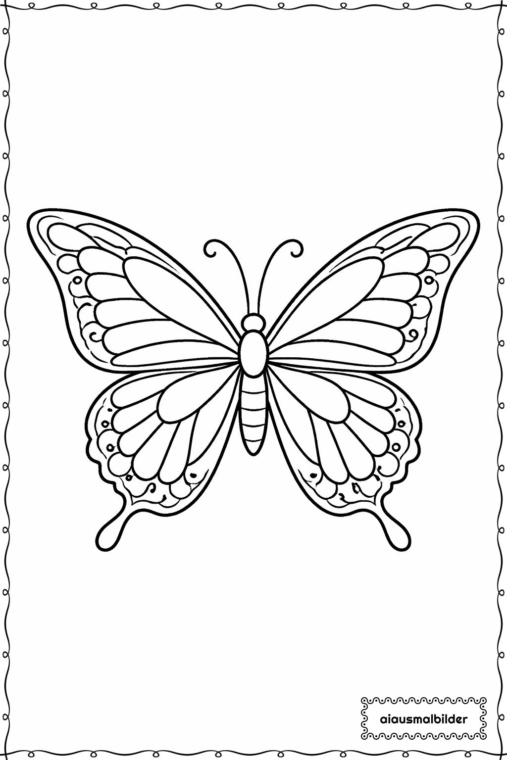  Schmetterling mit offenen Flügeln Ausmalseite 