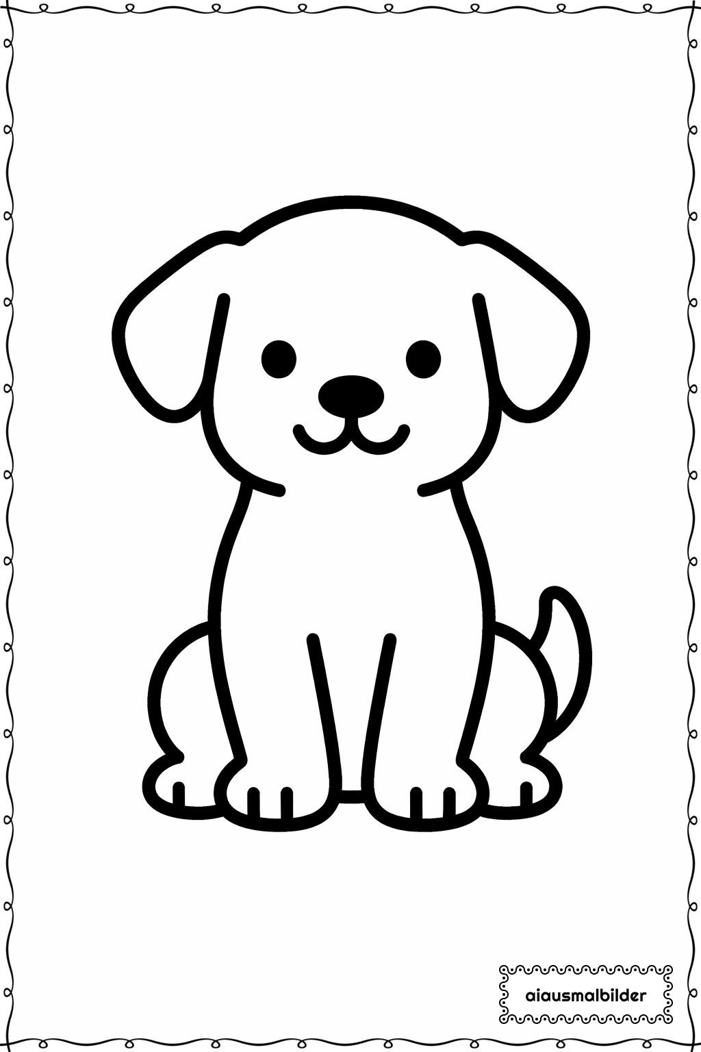  Sitzender Hund Ausmalseite 