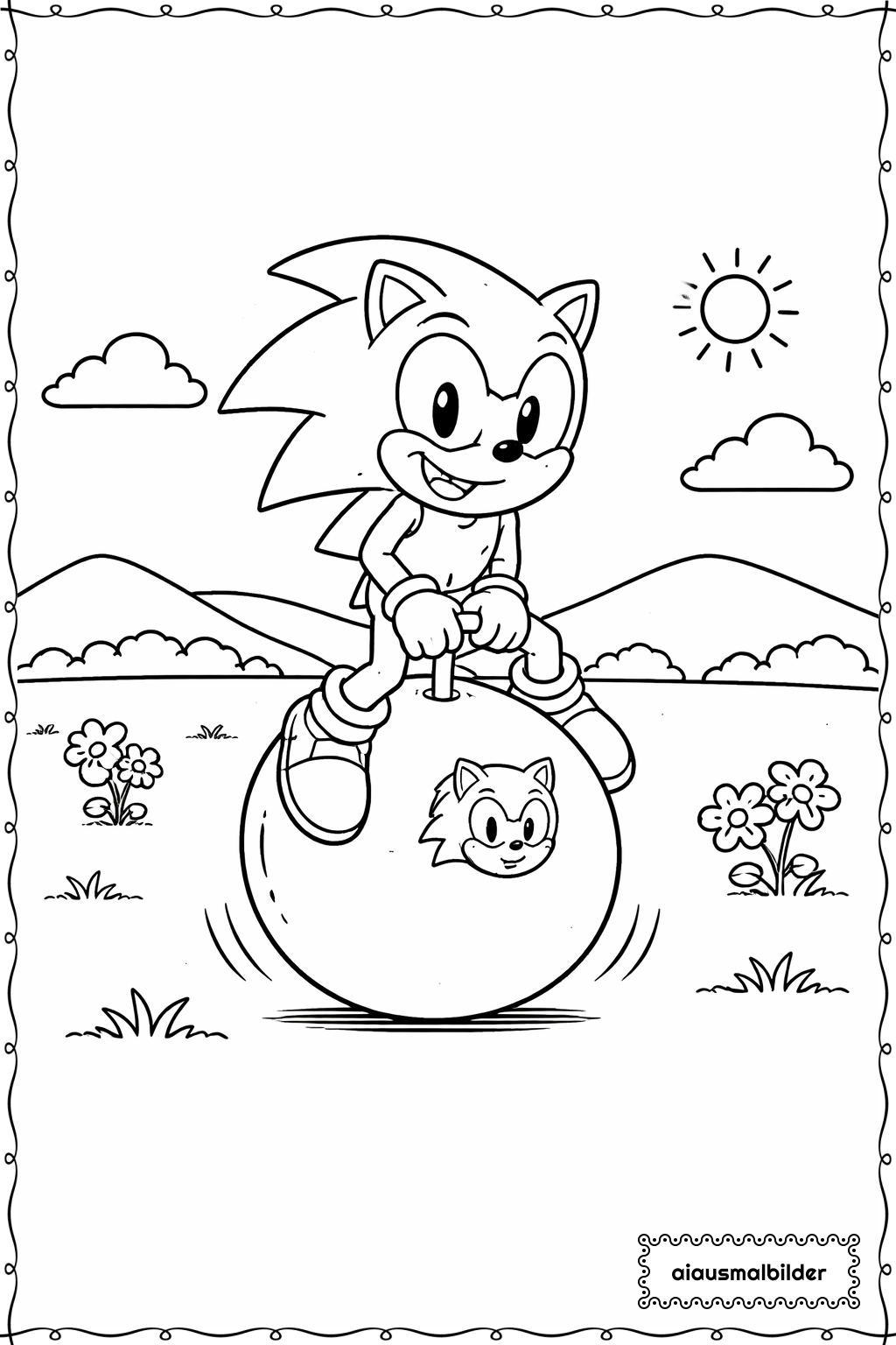  Sonic Auf Hüpfball Ausmalseite 