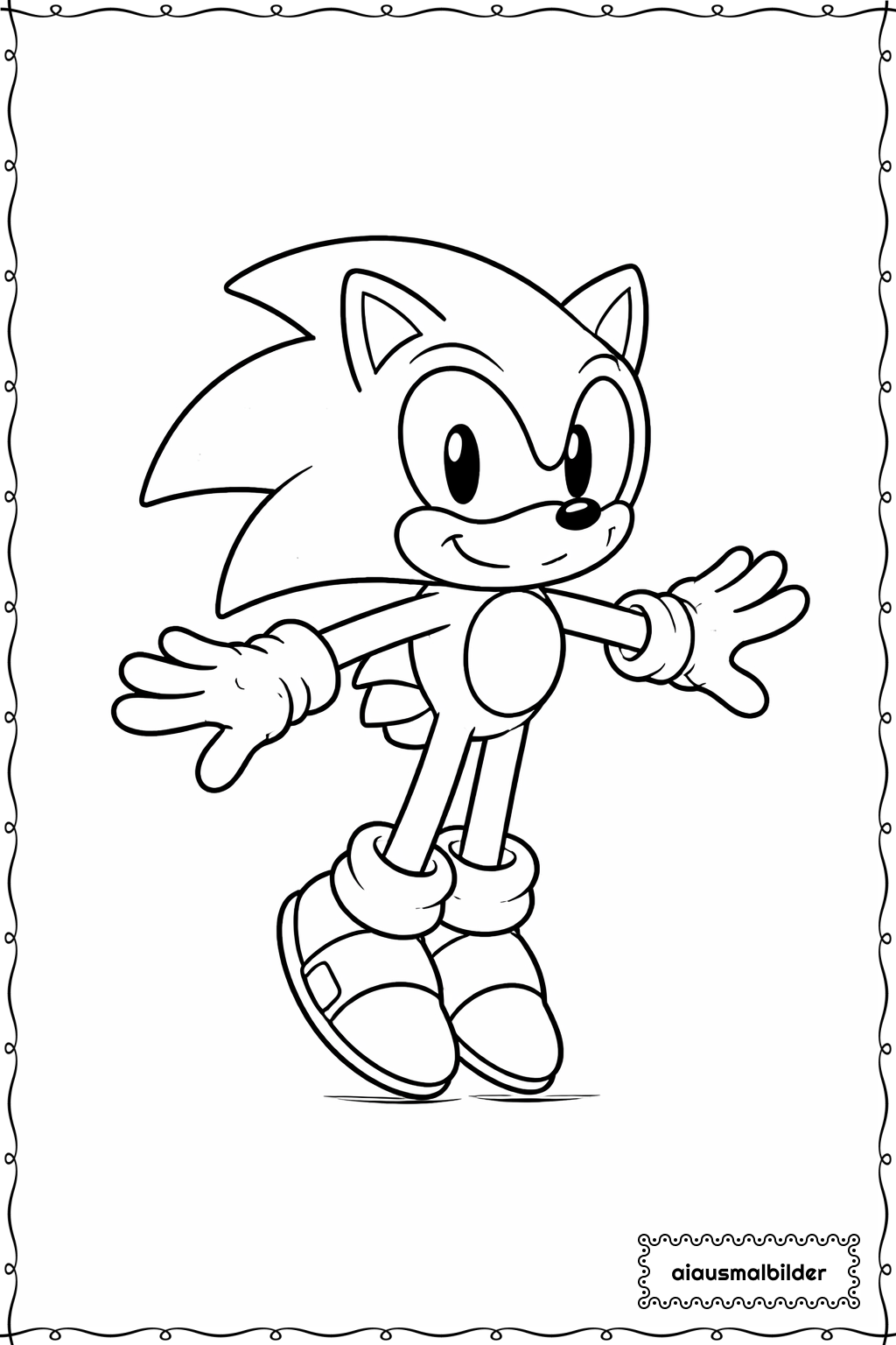  Sonic Auf Zehenspitzen Ausmalseite 